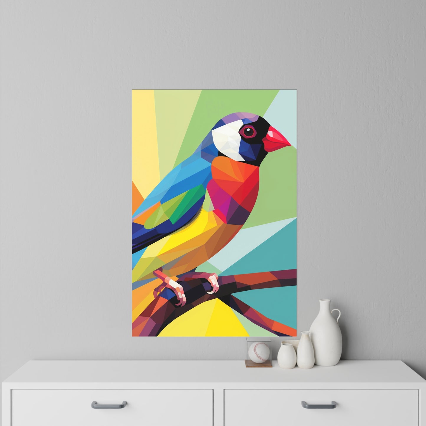 Nursery Wall Decals Pop Art Gouldian Finch | Colorful Australian Bird Decor