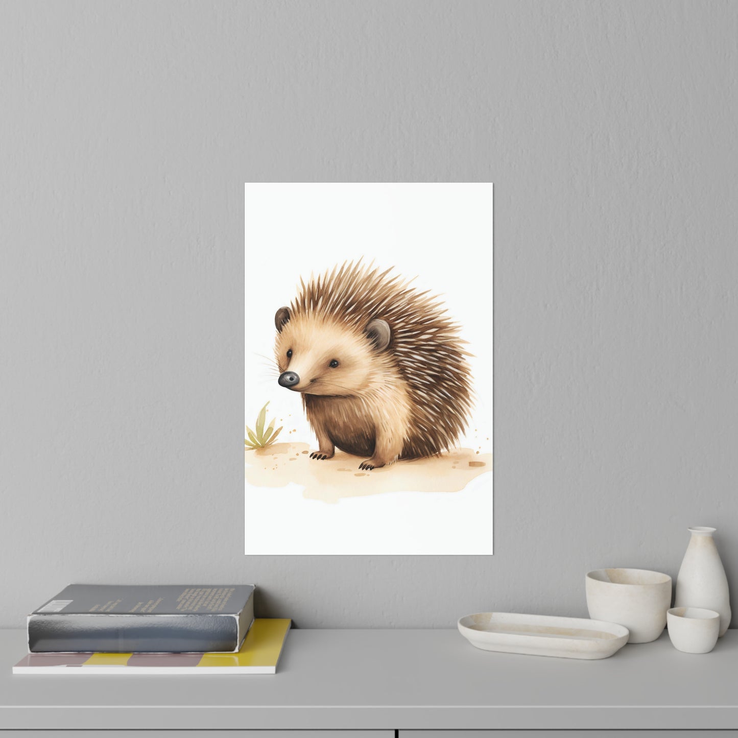 Cute Echidna Wall Decal Sticker for Nursery | Australian Decor  12" x 18"