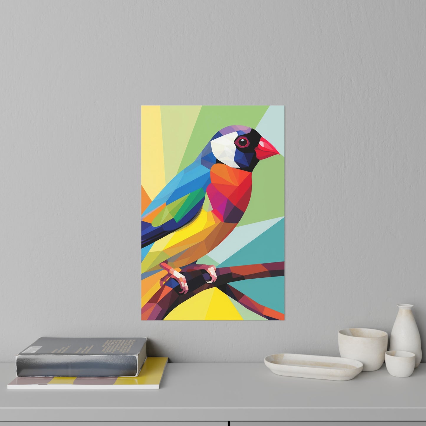 Nursery Wall Decals Pop Art Gouldian Finch | Colorful Australian Bird Decor