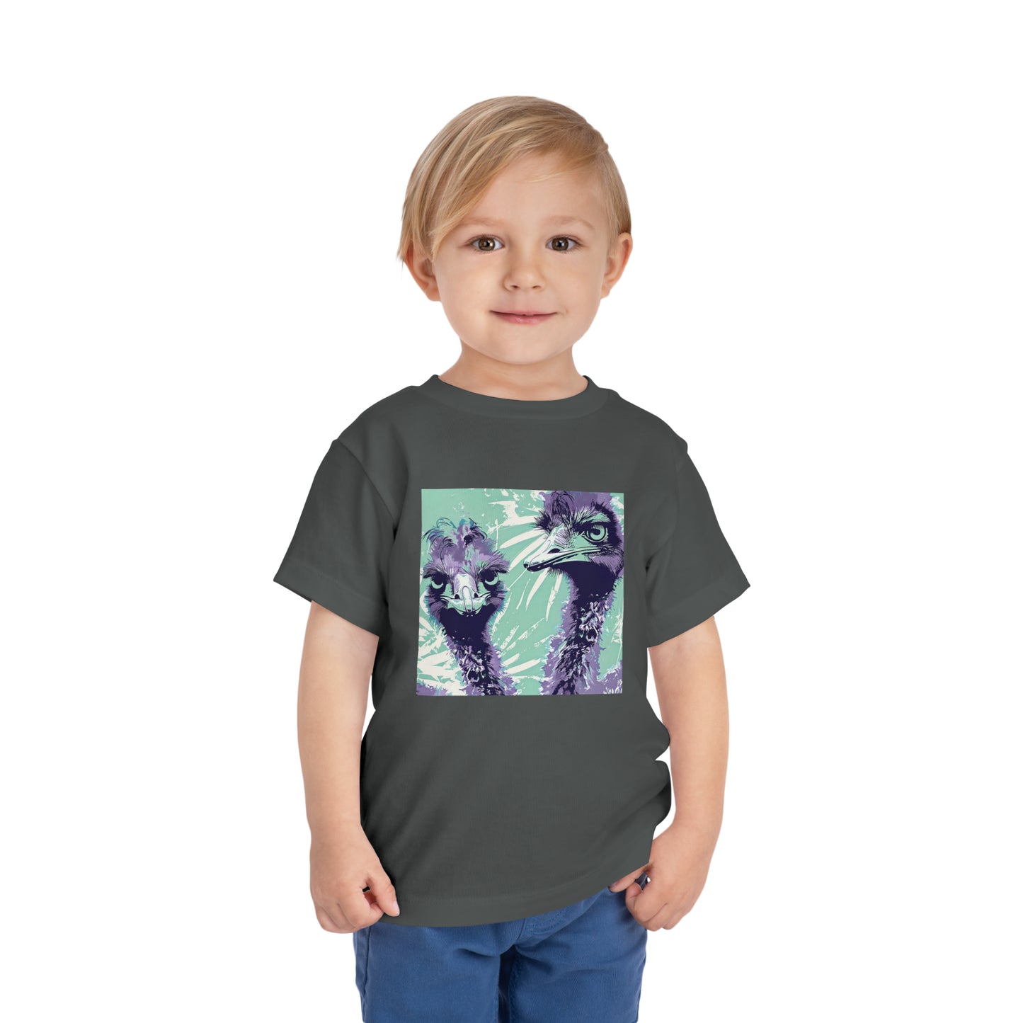 Electro Australian Emu Toddler Tee | Kids Neon Emu Shirt