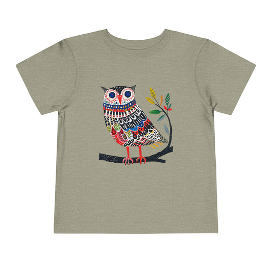 Boobook Owl Toddler Tee | Boho Kids Wise Owl T-shirt