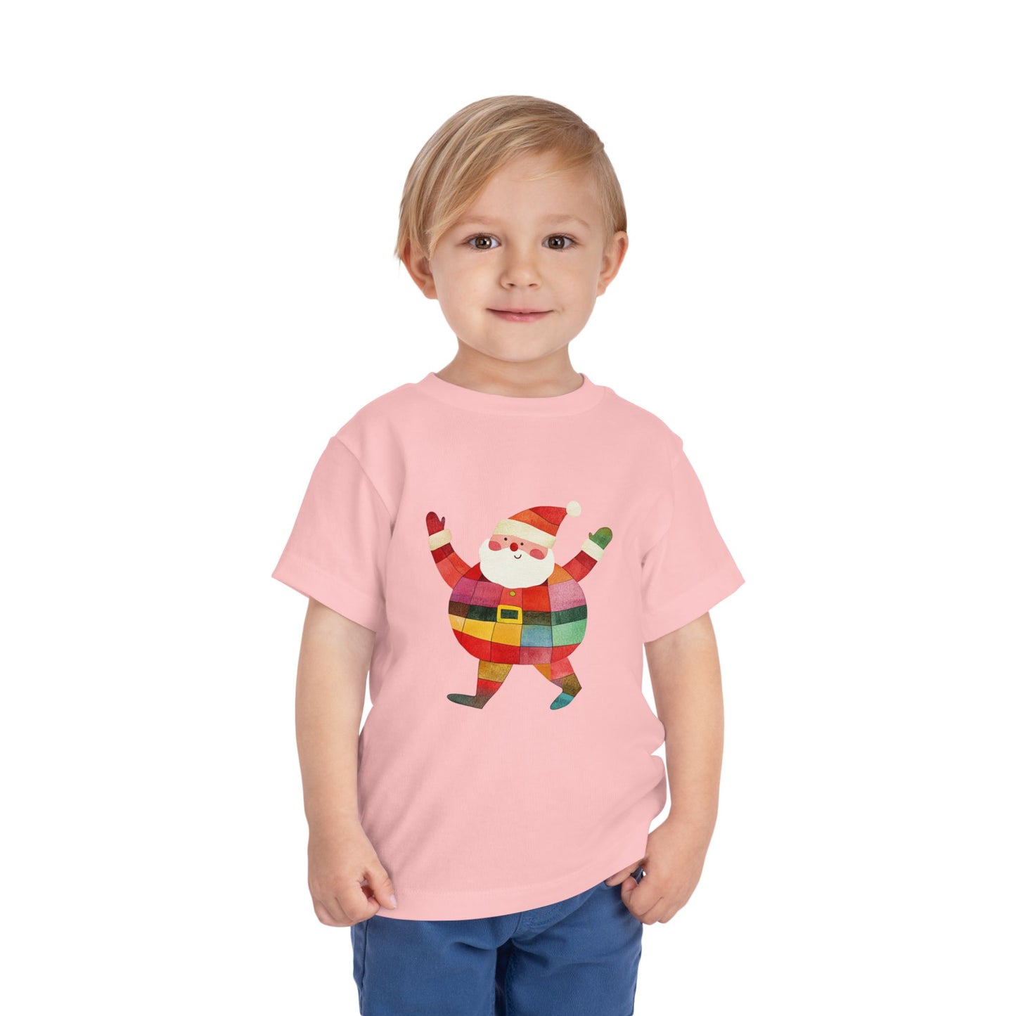 Cute Colorful Santa Christmas Toddler Tee