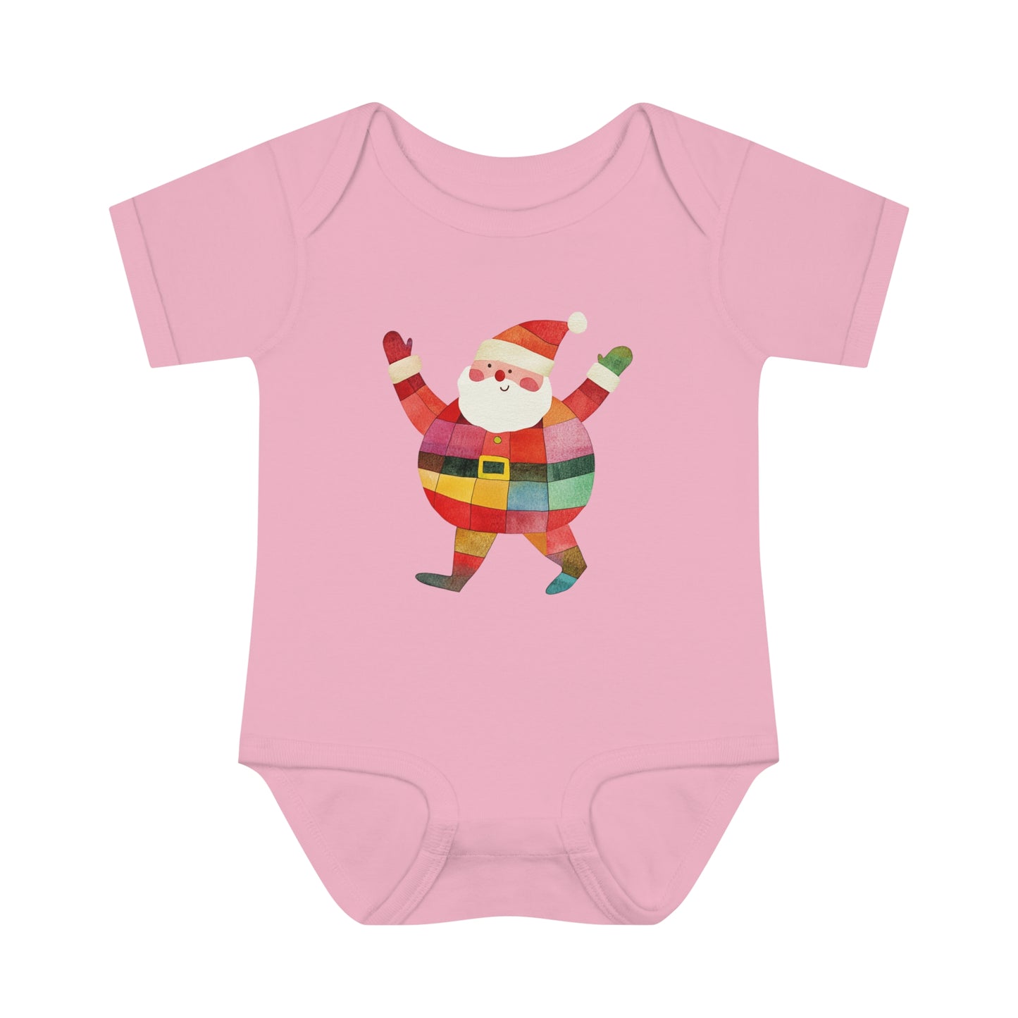 Cute Colorful Santa Infant Baby Rib Bodysuit