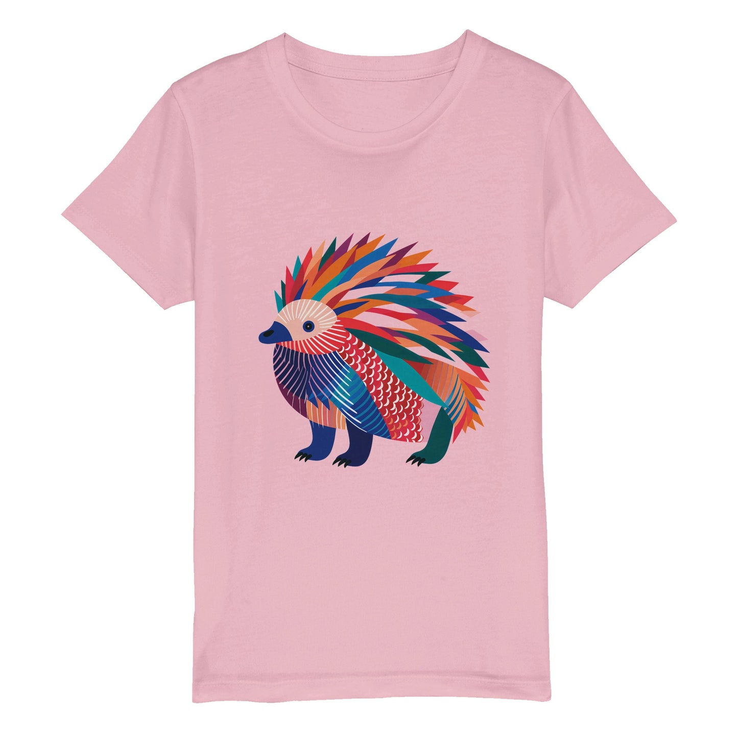 Organic Kids Crewneck T-shirt Echidna Pop | Unique Australian Wildlife Design