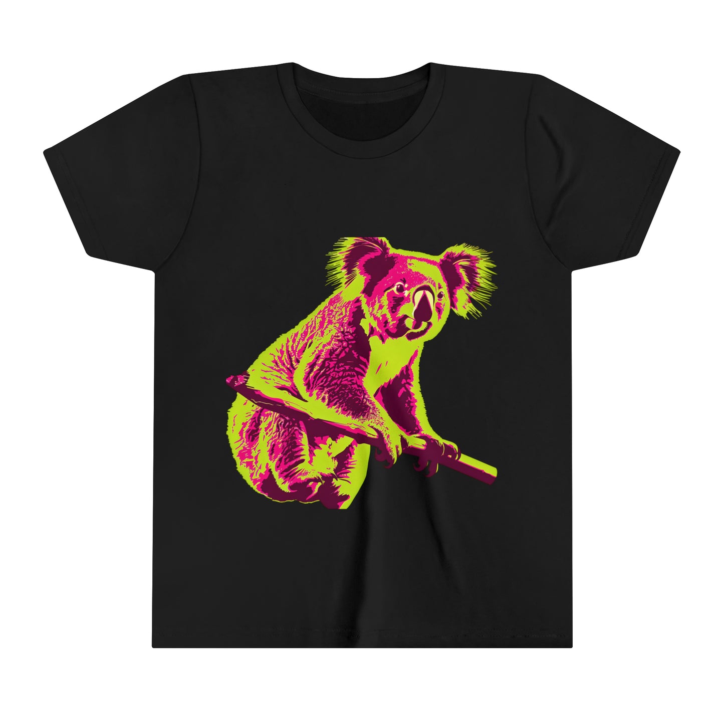 Neon Pink Koala T-shirt for Kids | Electric Eucalyptus Retro Youth Tee