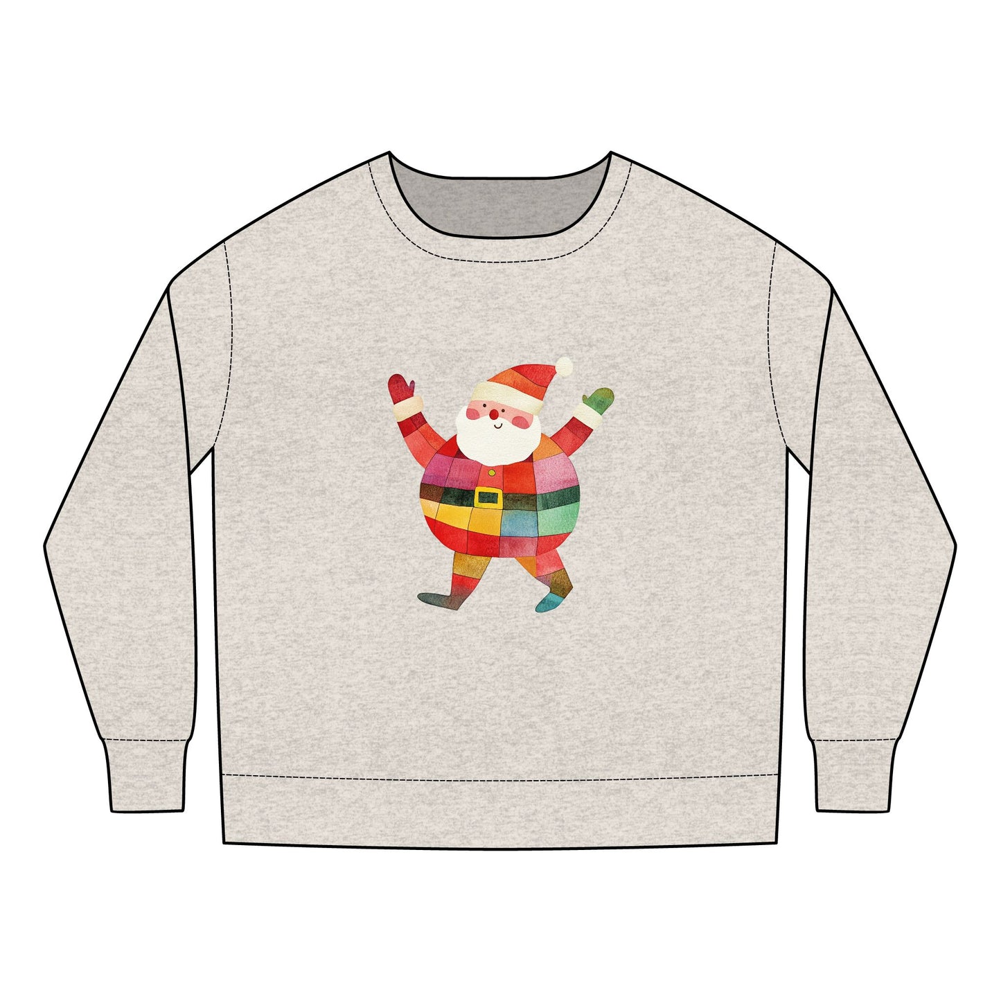 Cute Colorful Santa Toddler Sweatshirt