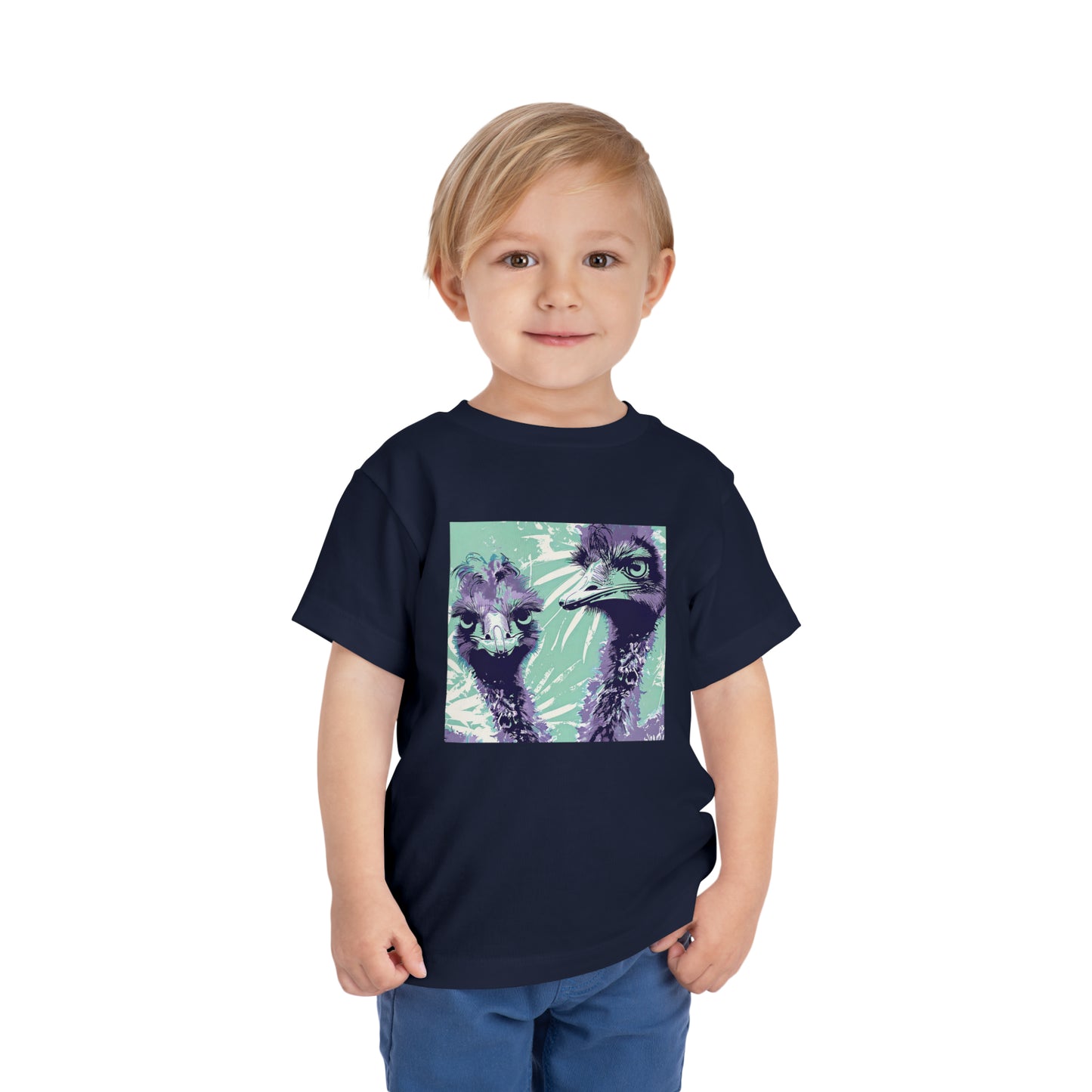 Electro Australian Emu Toddler Tee | Kids Neon Emu Shirt