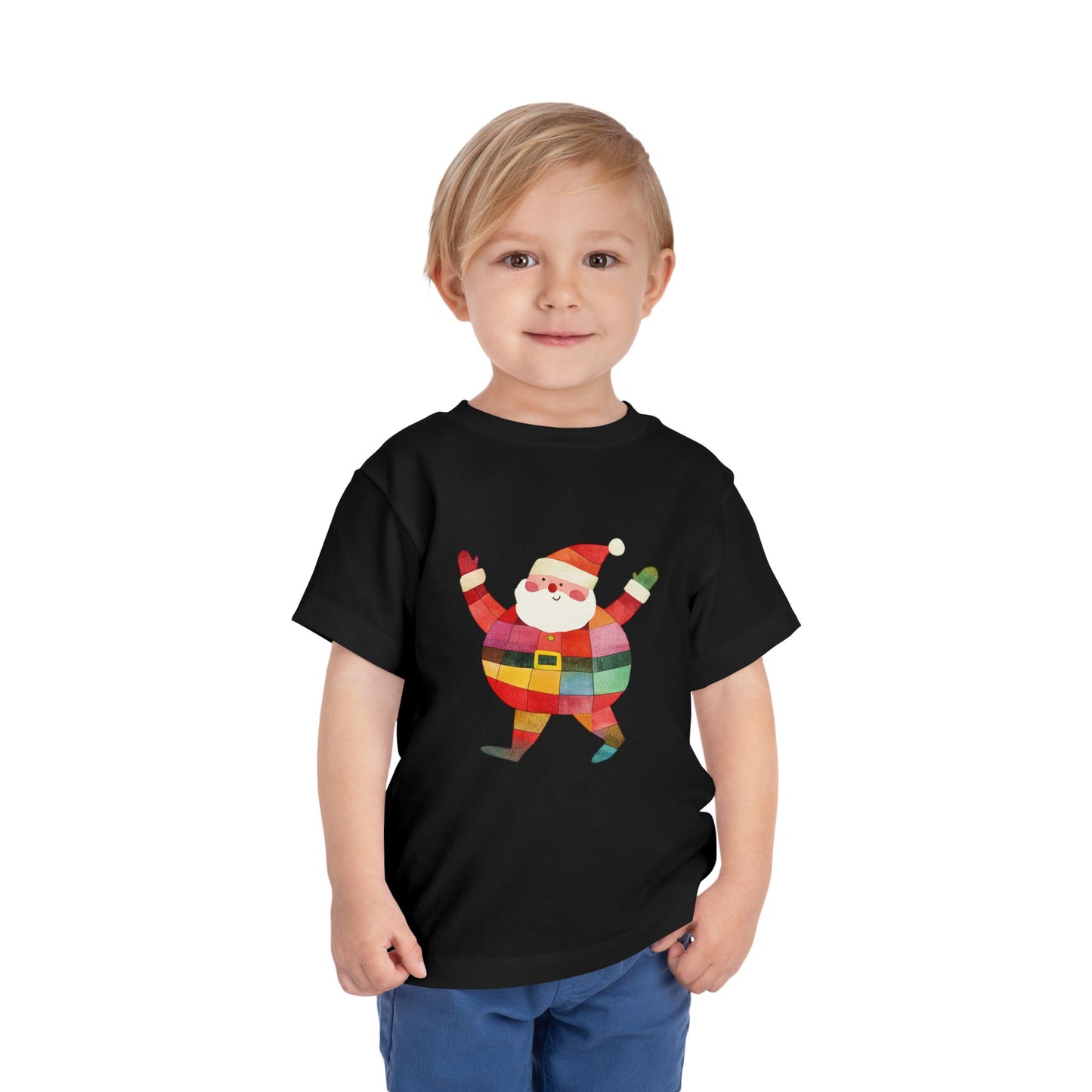 Cute Colorful Santa Christmas Toddler Tee