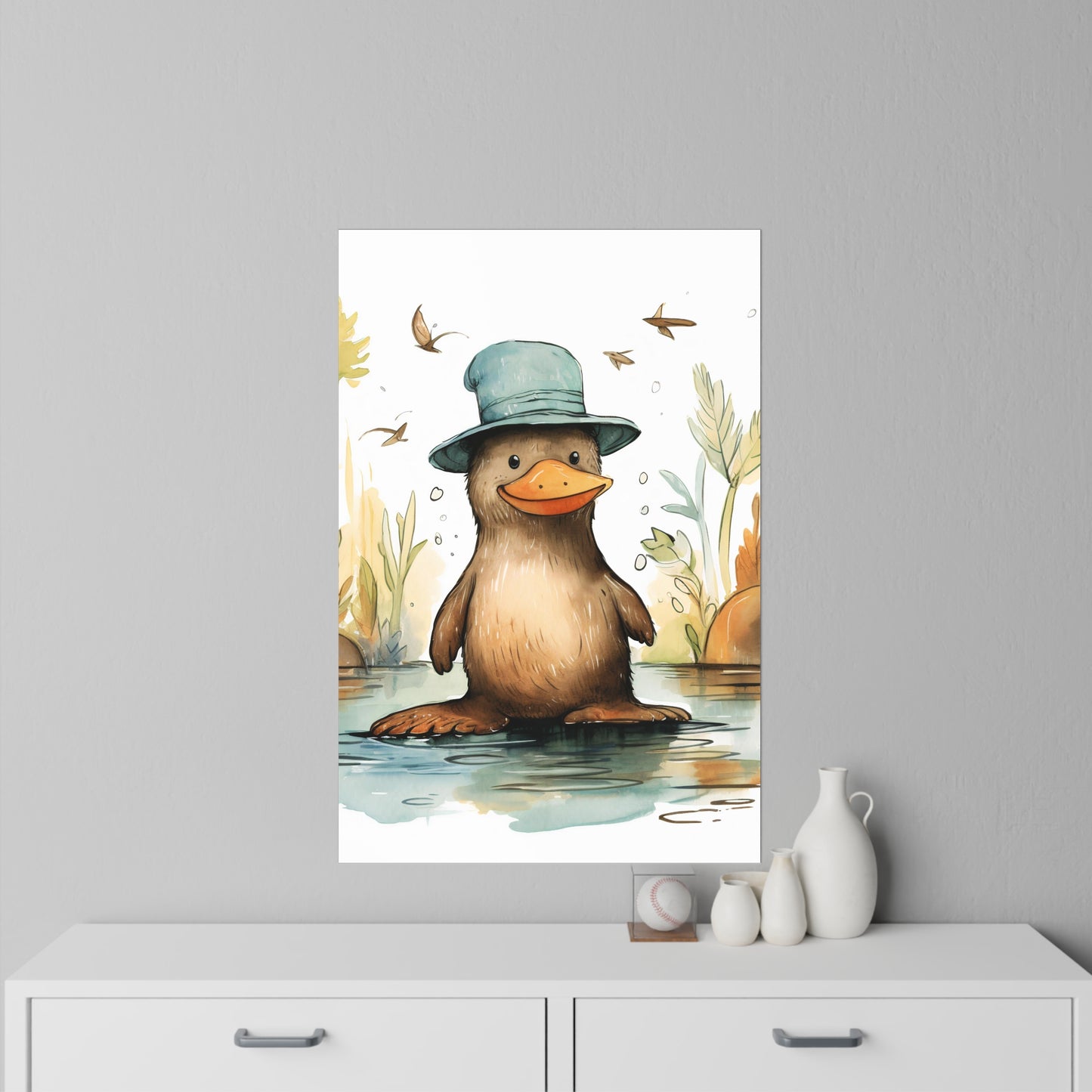 Cute Baby Platypus Wall Decal Sticker for Nursery | Australian Animal Decals