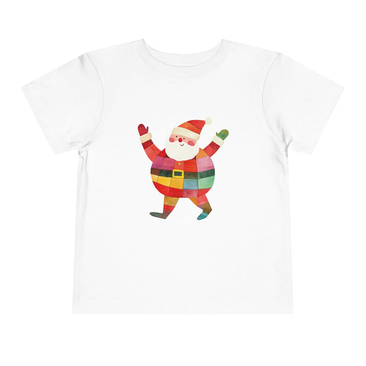 Cute Colorful Santa Christmas Toddler Tee