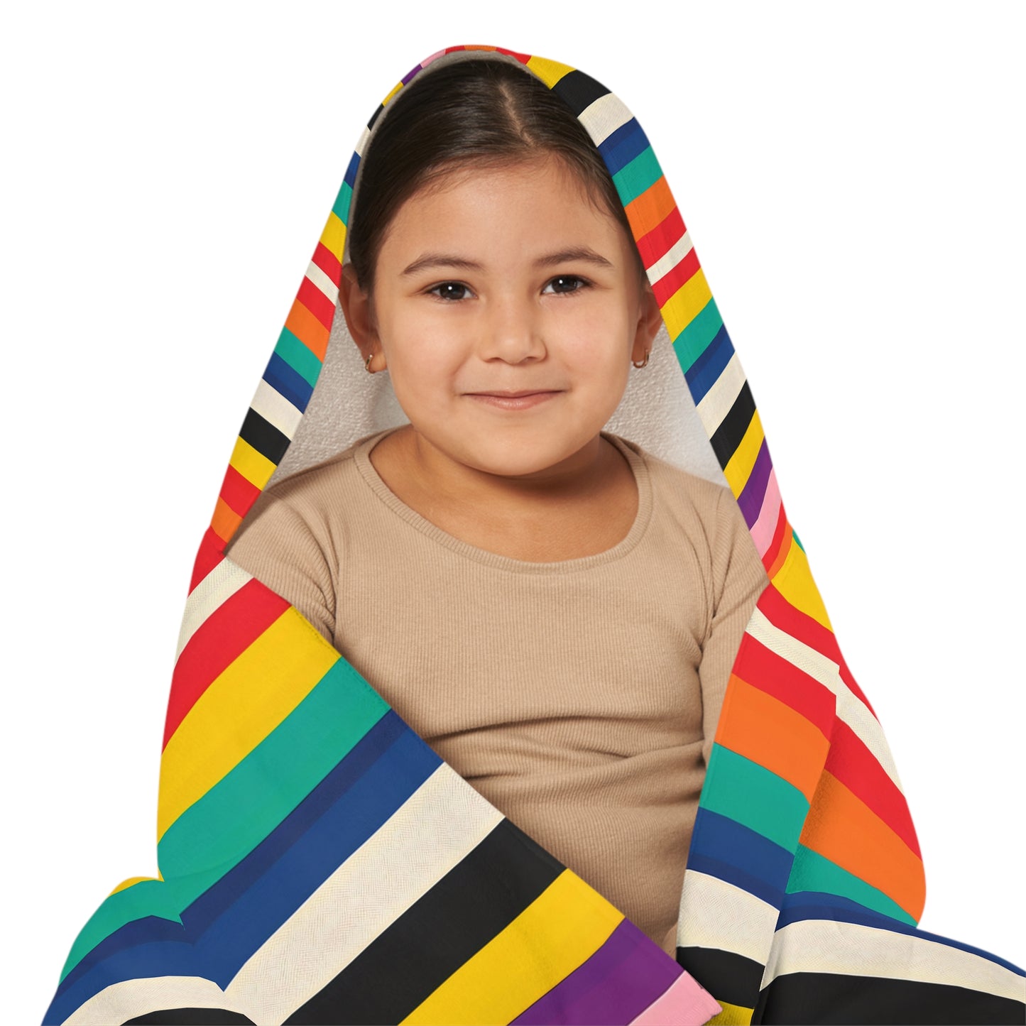 Retro Rainbow Kids Hooded Towel |The Byron Youth Hooded Towel