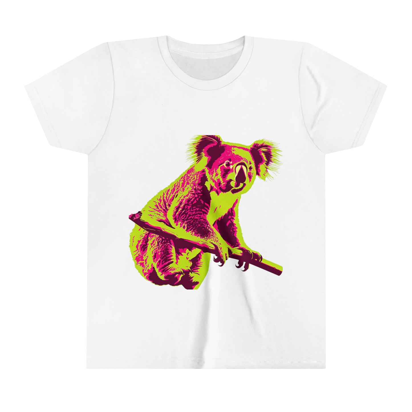 Neon Pink Koala T-shirt for Kids | Electric Eucalyptus Retro Youth Tee