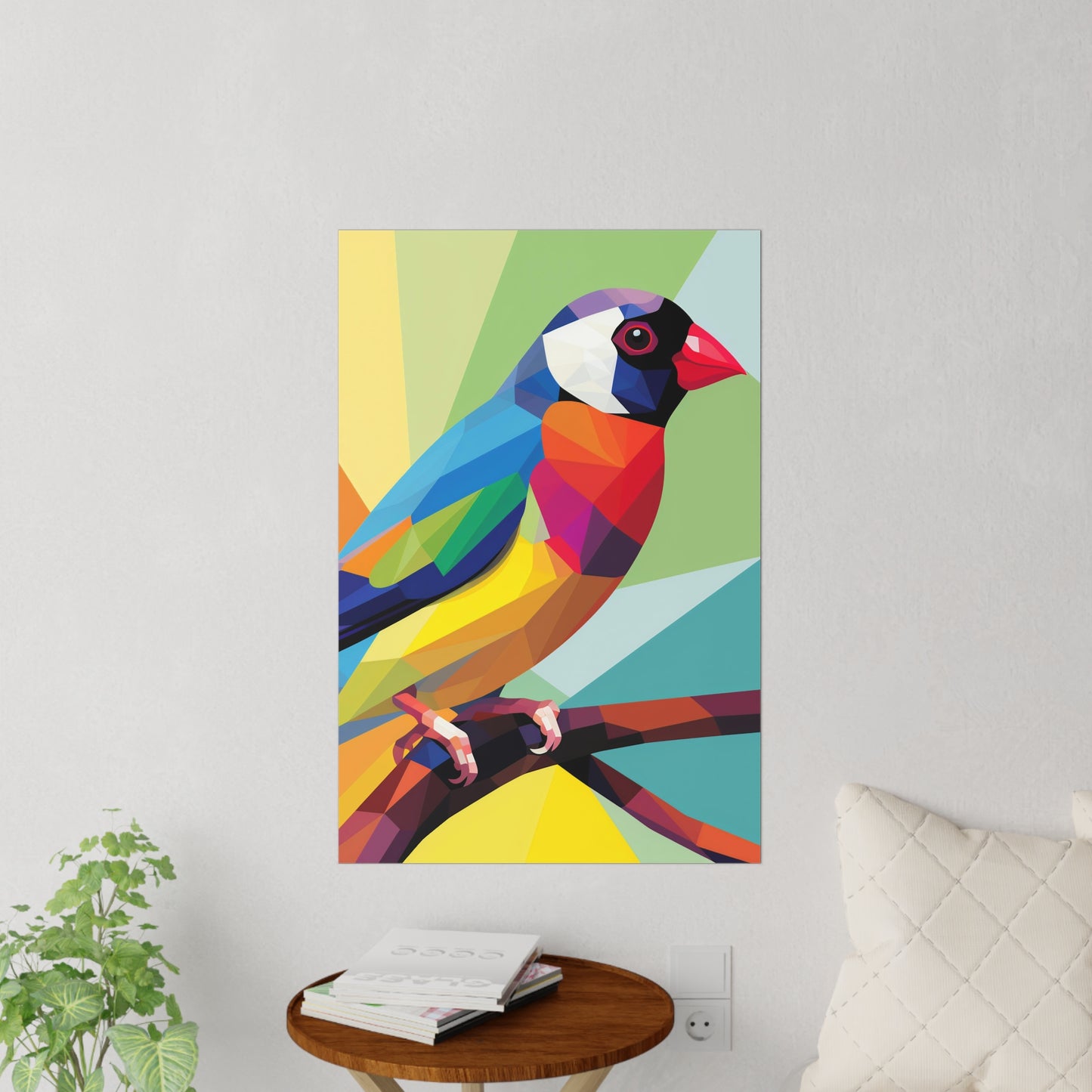 Nursery Wall Decals Pop Art Gouldian Finch | Colorful Australian Bird Decor