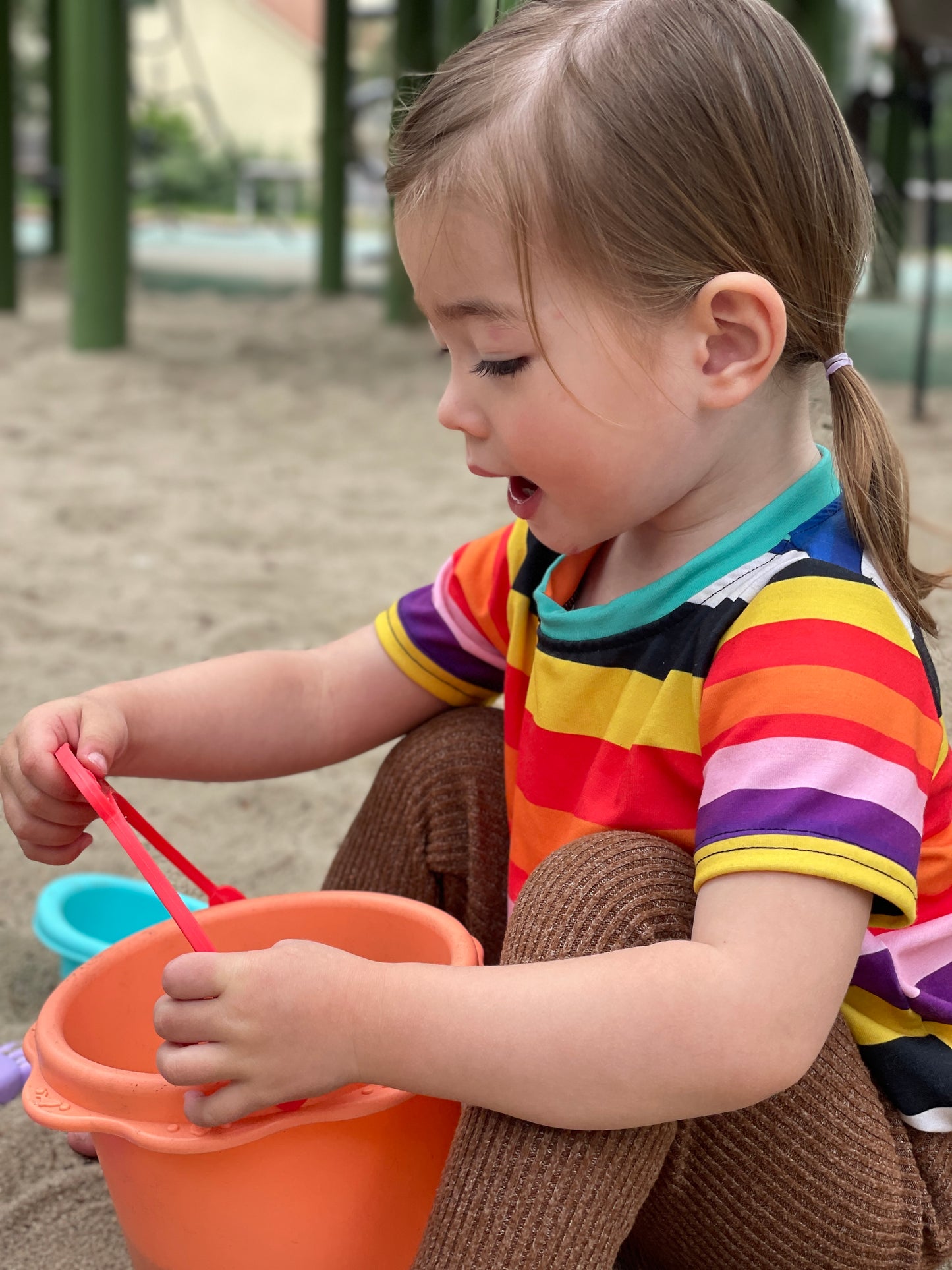 Kids Summer Retro 60s Rainbow Stripe T-shirt |The Byron Kids Activewear Tee