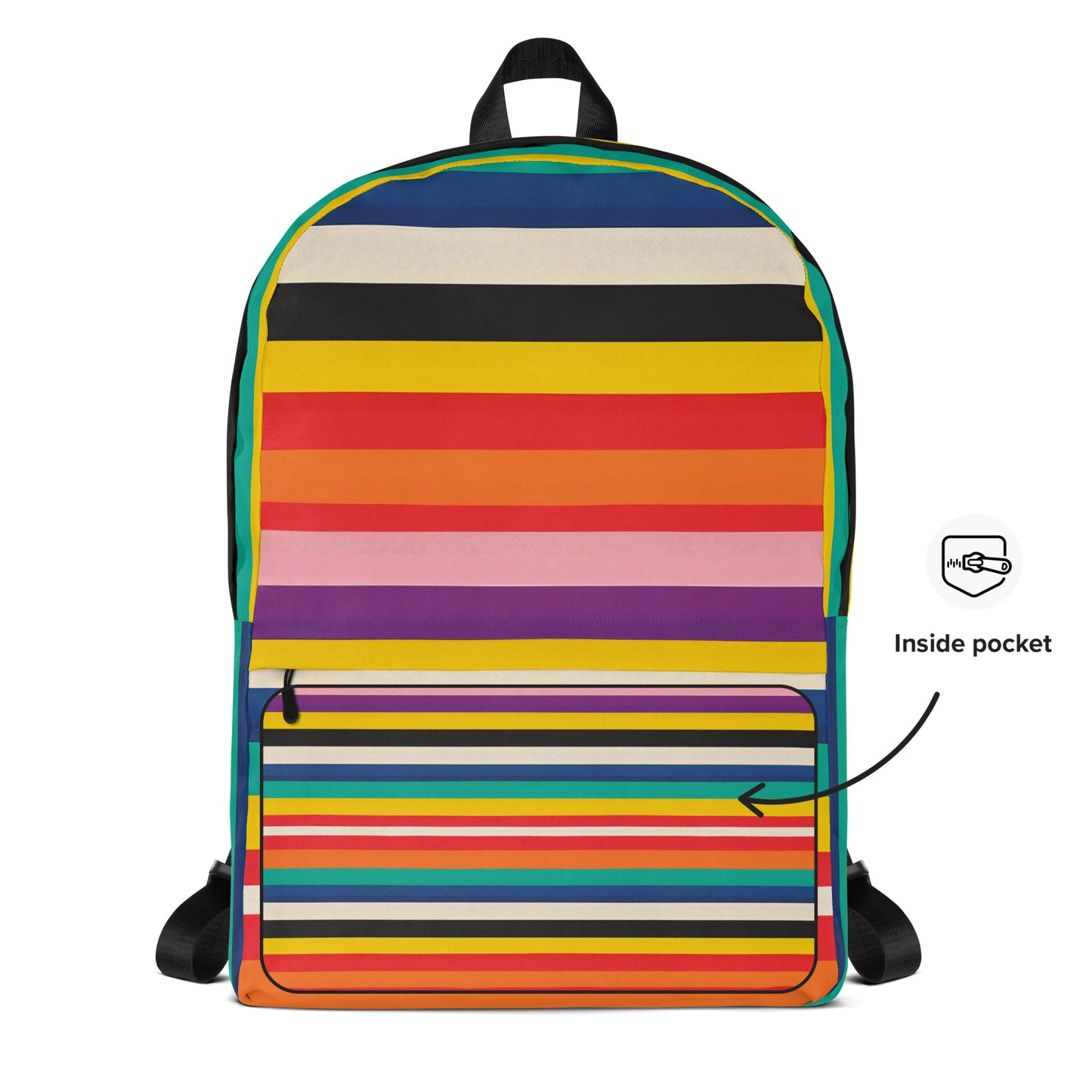 The Byron Retro Rainbow Minimalist Backpack - Colorful School Bag for Kids & Teens