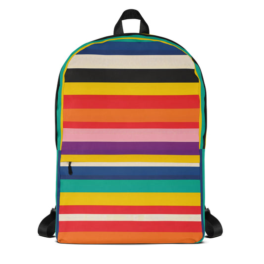 The Byron Retro Rainbow Minimalist Backpack - Colorful School Bag for Kids & Teens