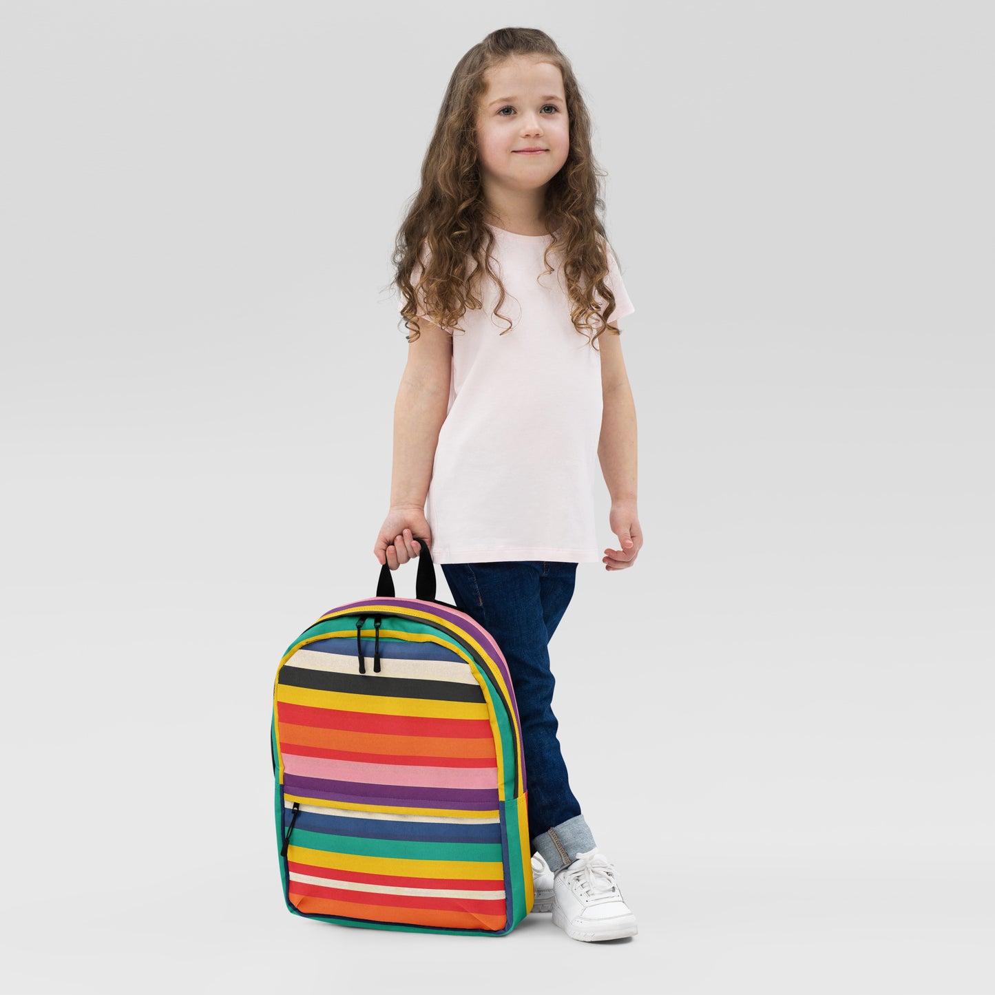 The Byron Retro Rainbow Minimalist Backpack - Colorful School Bag for Kids & Teens