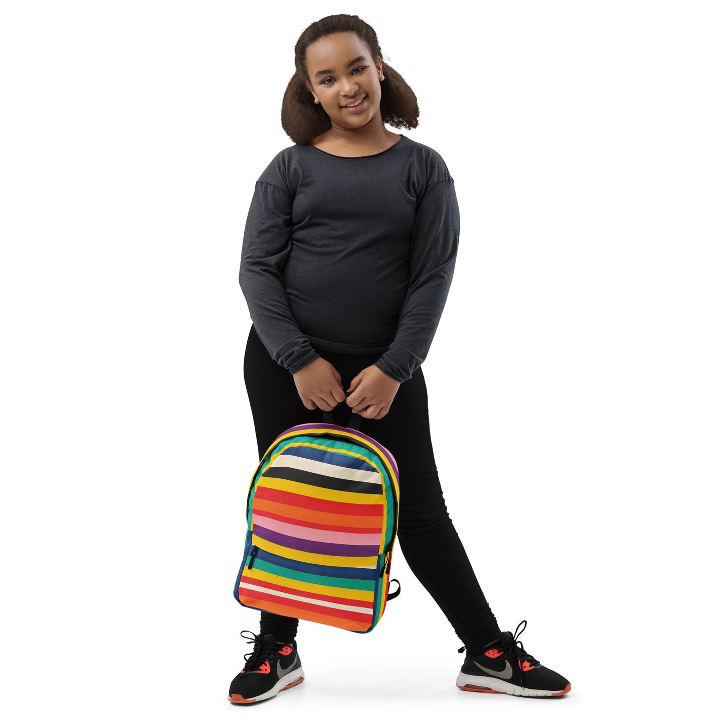 The Byron Retro Rainbow Minimalist Backpack - Colorful School Bag for Kids & Teens