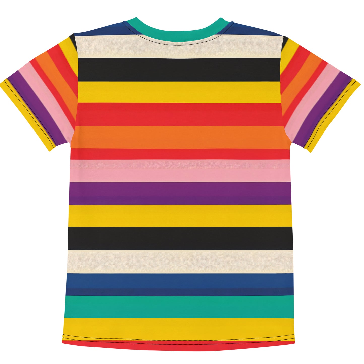 Kids Summer Retro 60s Rainbow Stripe T-shirt |The Byron Kids Activewear Tee