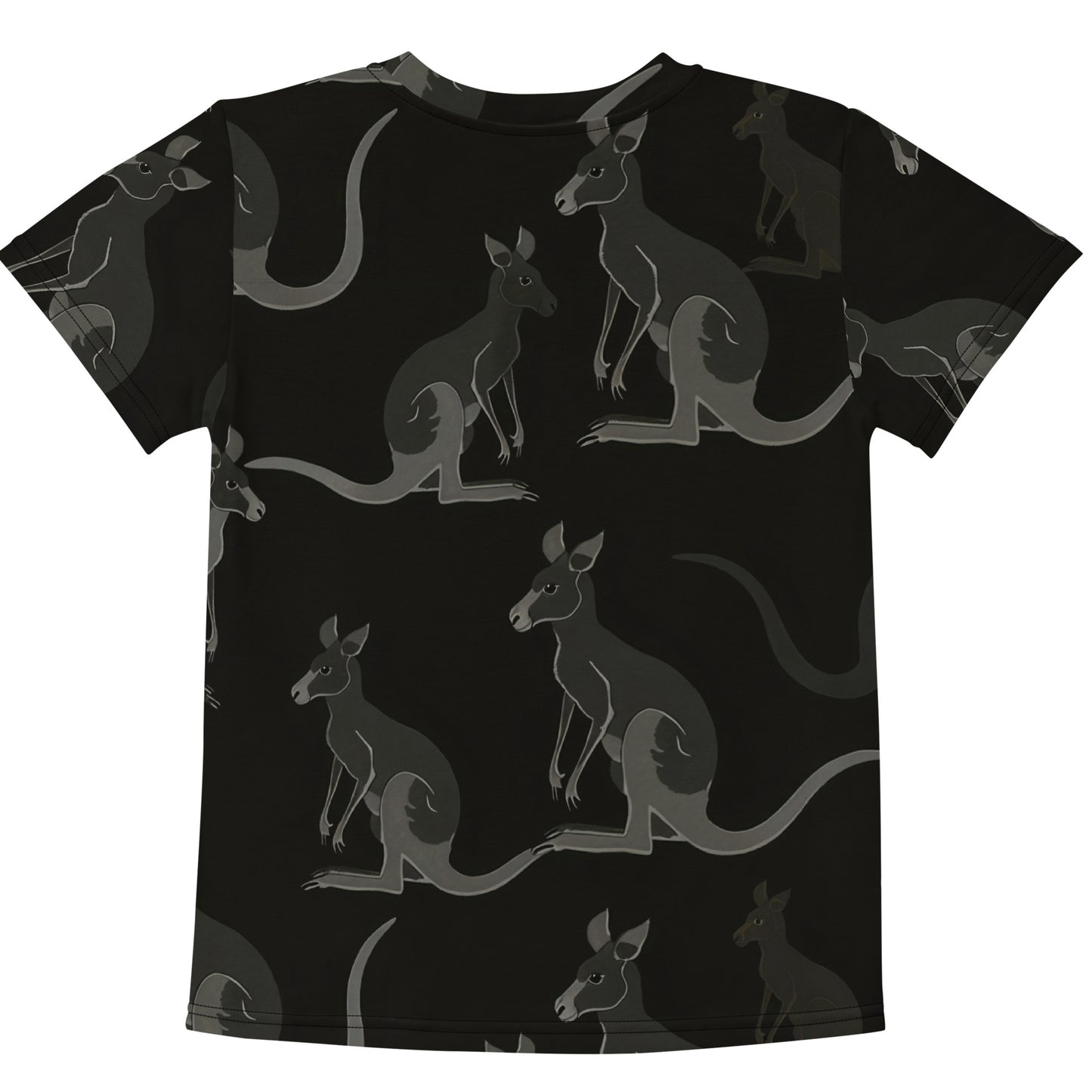 Kangaroo Shadow Kids Activewear Tee | Black Silhouette Print | K is for Koala