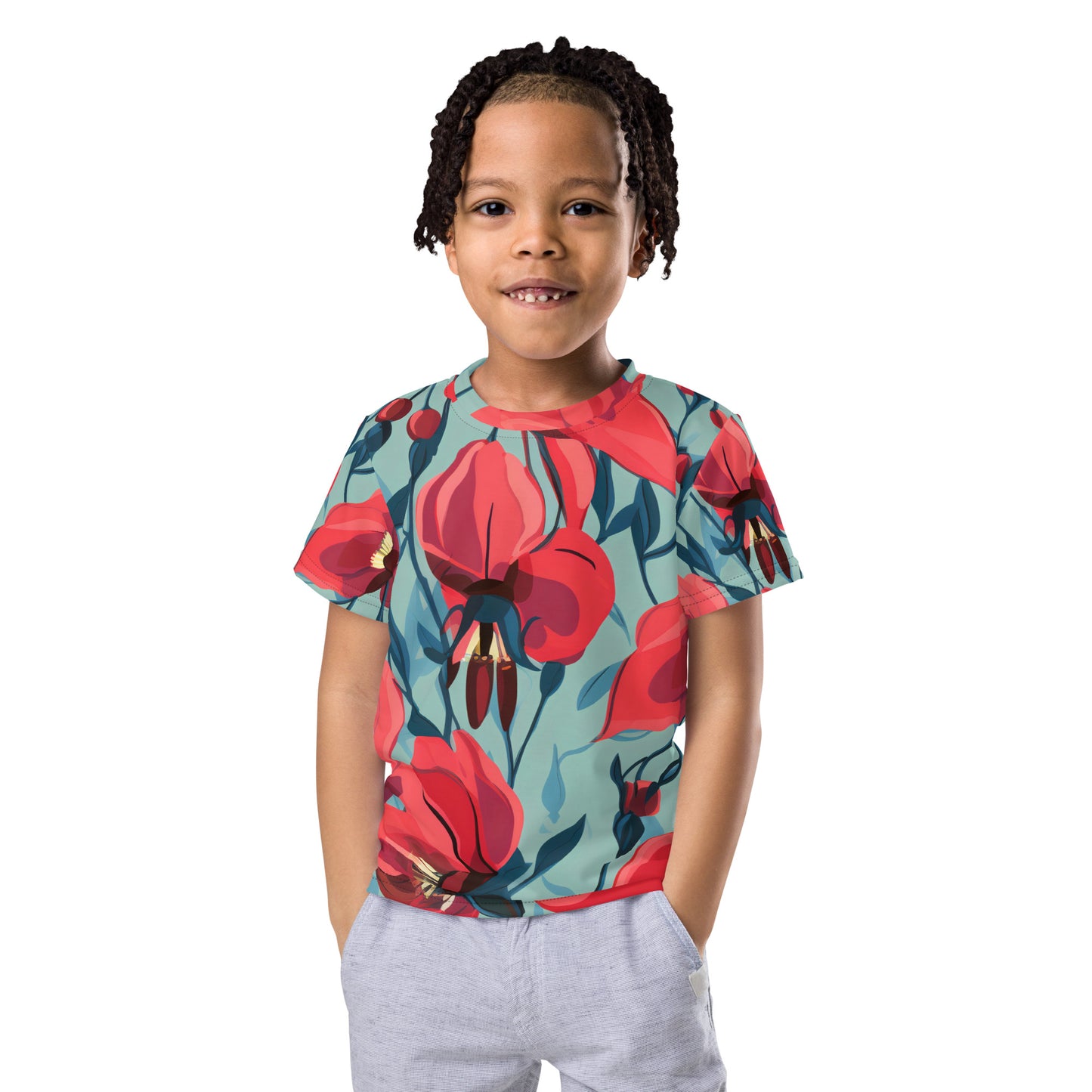 Stuarts Desert Pea Kids Activewear Crew Neck Tee