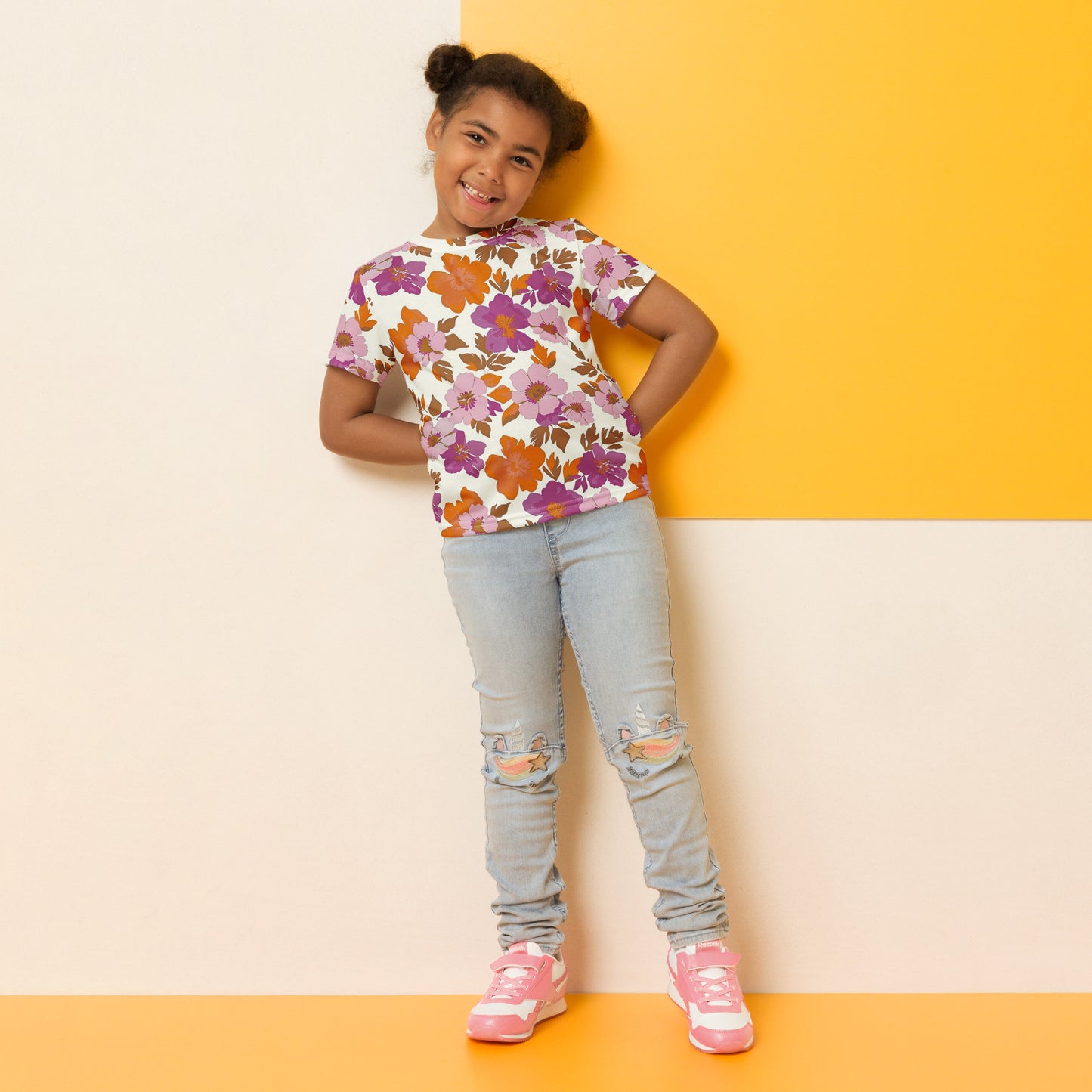 Aussie Bloom Blast Kids Activewear Tee | Spring Floral Print Top for Toddler Girls