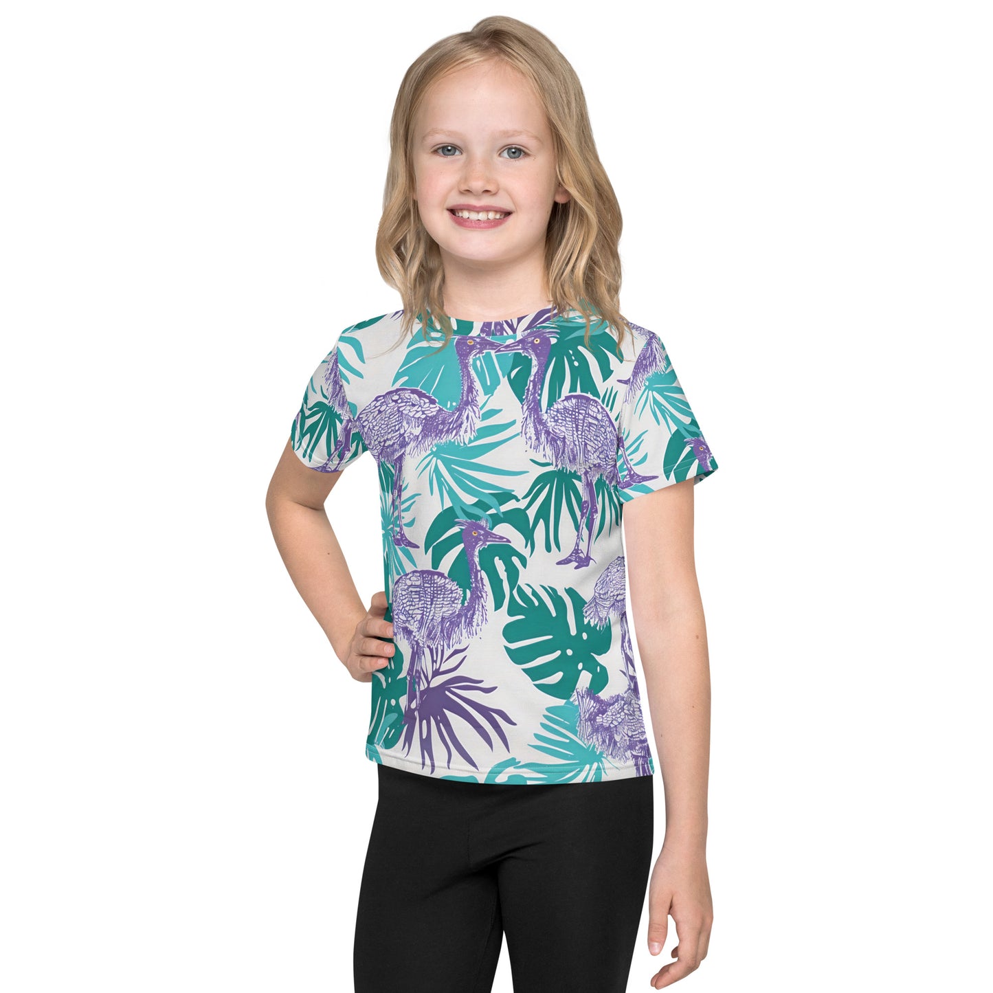 Electro Emu Kids Activewear Tee | Retro Emu Print T-shirt for Kids