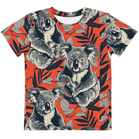 Kool Koala Kids Activewear Tee | Retro Koala Print T-shirt for Toddlers