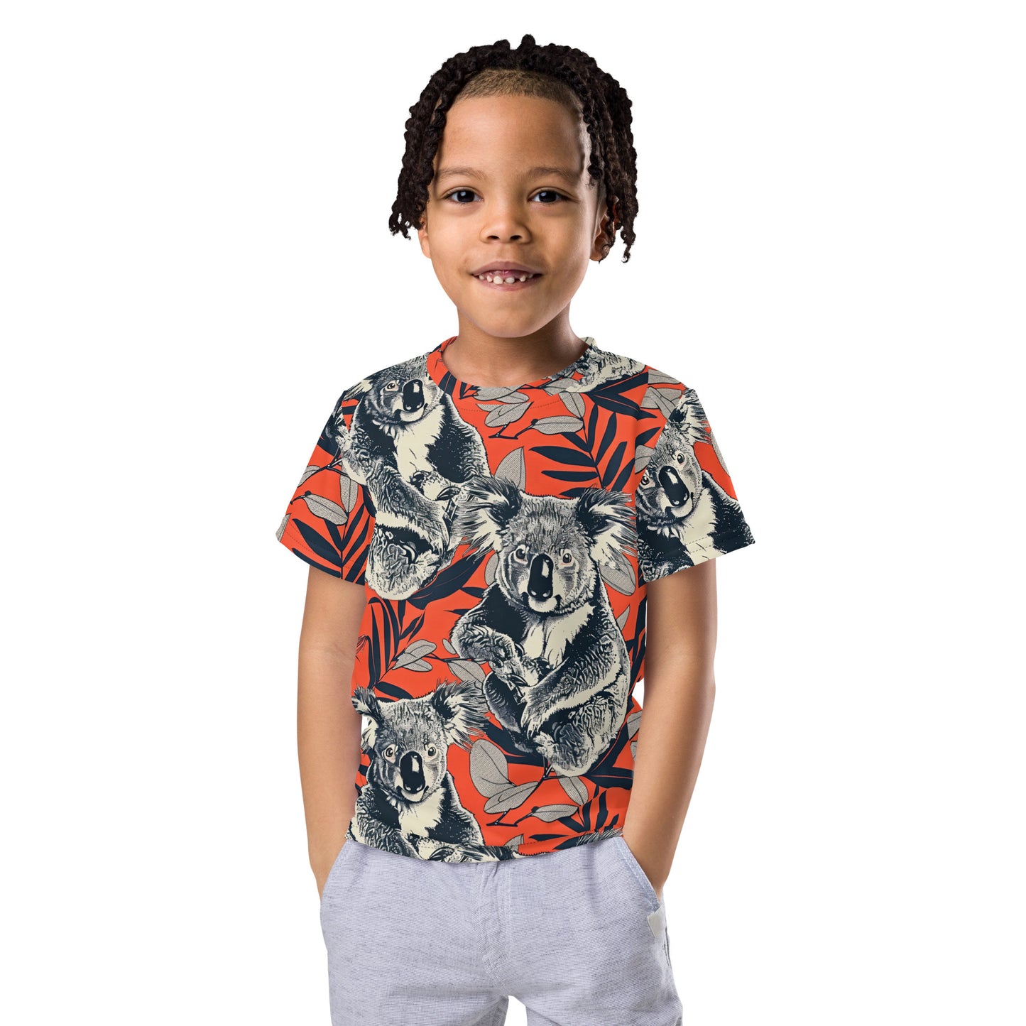 Kool Koala Kids Activewear Tee | Retro Koala Print T-shirt for Toddlers