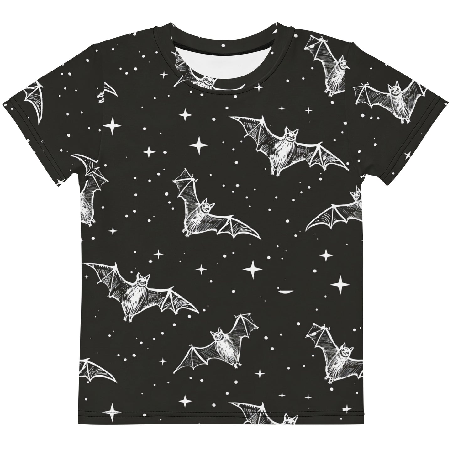 Midnight Flyer Kids Activewear Tee | Bat Print with Night Sky | K is for Koala