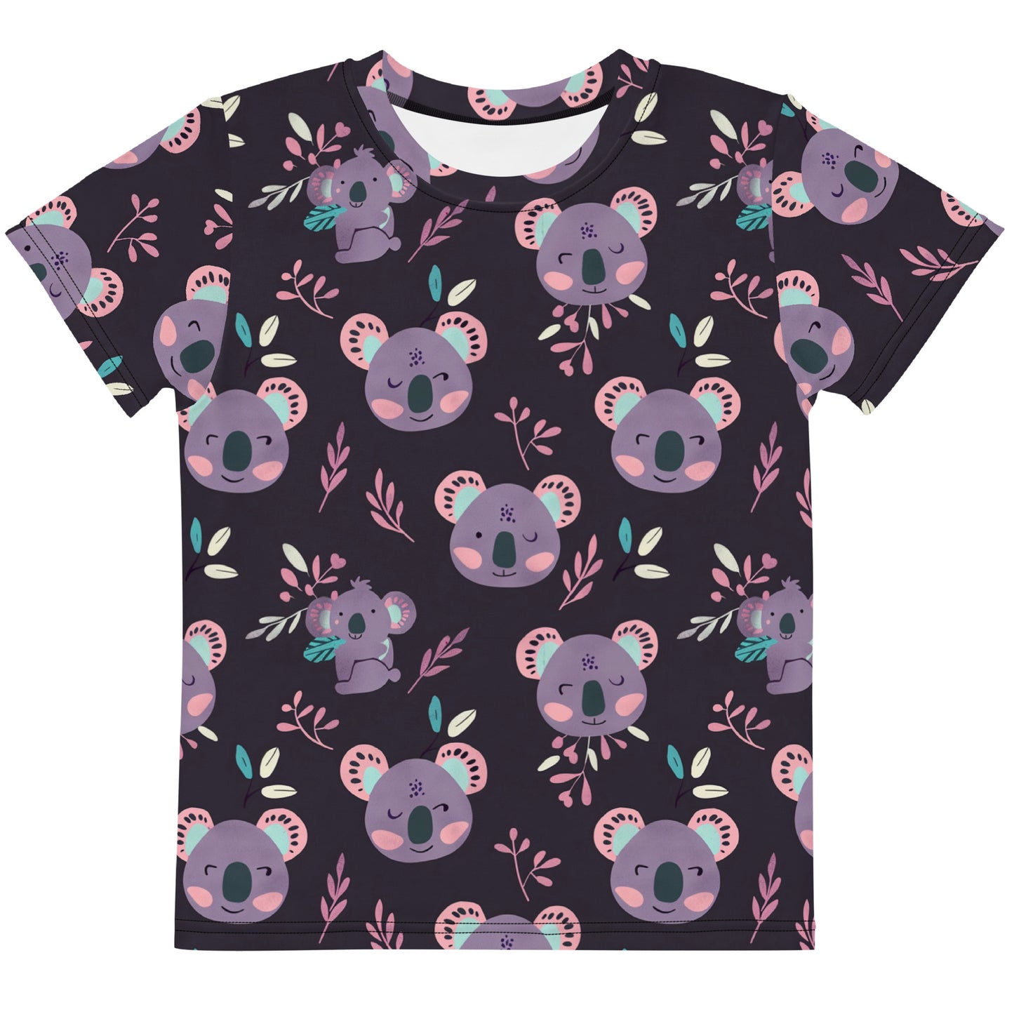 Koala Cuddles Kids Activewear Tee | Purple Koala Print | K is for Koala