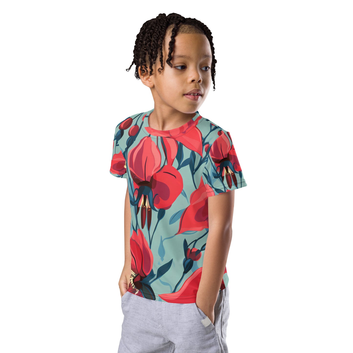 Stuarts Desert Pea Kids Activewear Crew Neck Tee