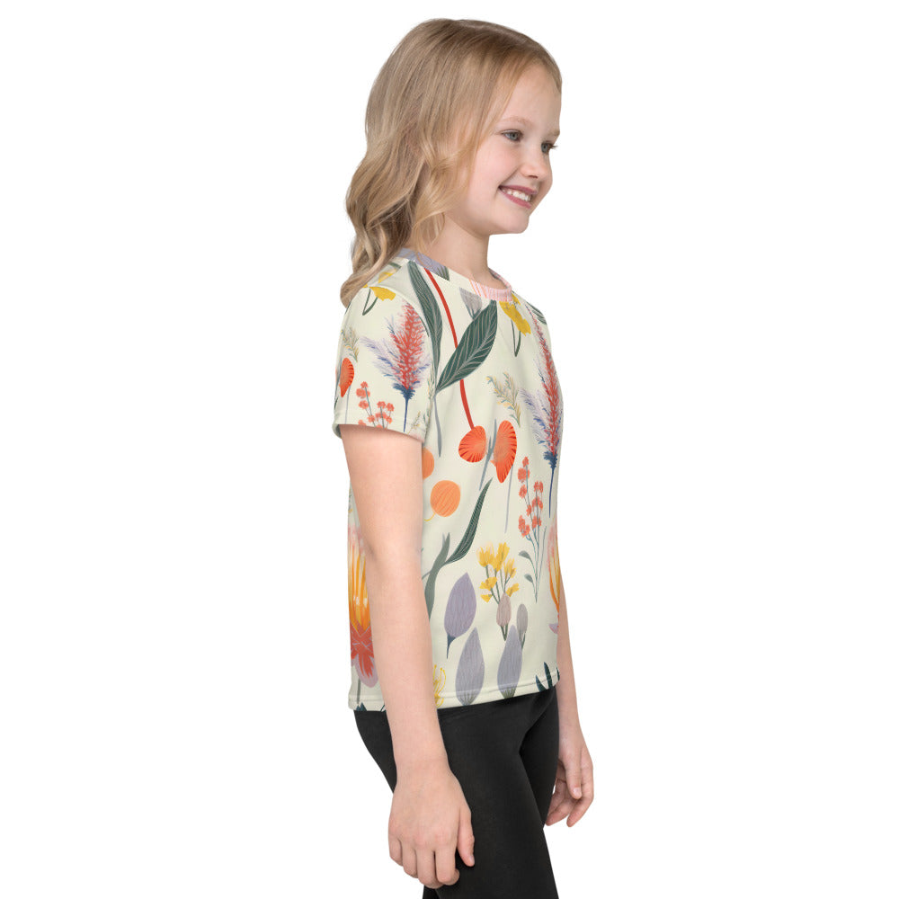 Vintage Botanical Kids Activewear Crew Neck Tee