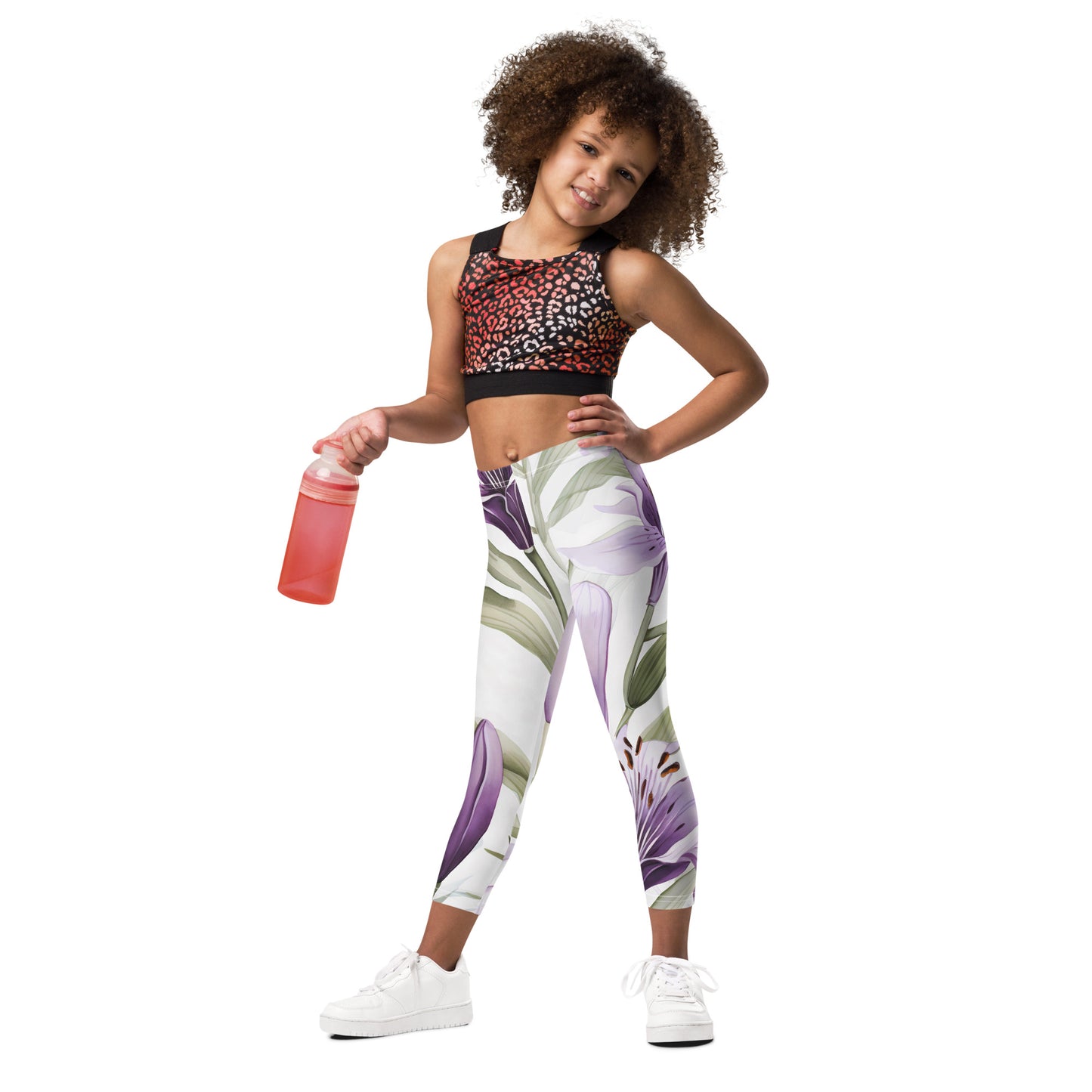 Girls' Activewear Leggings Floral Vanilla Lily | Stylish & Comfortable