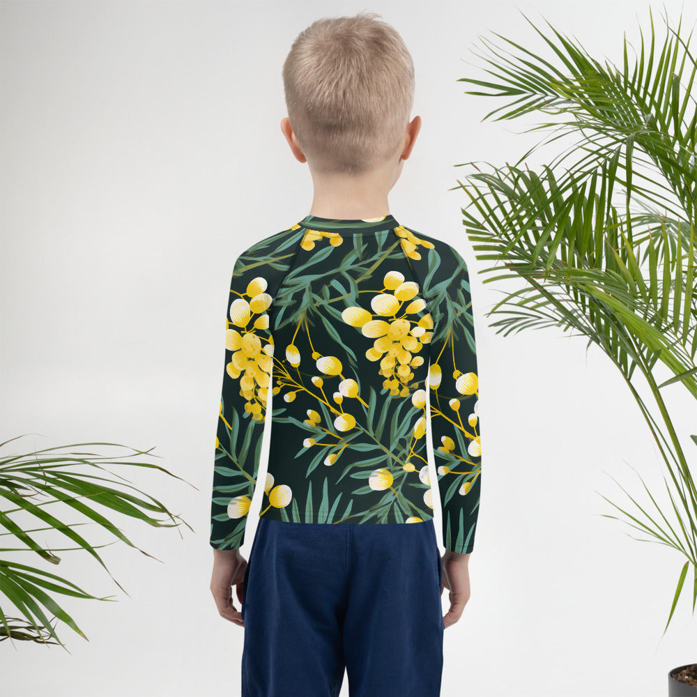 Kids Rash Guard Green Gold