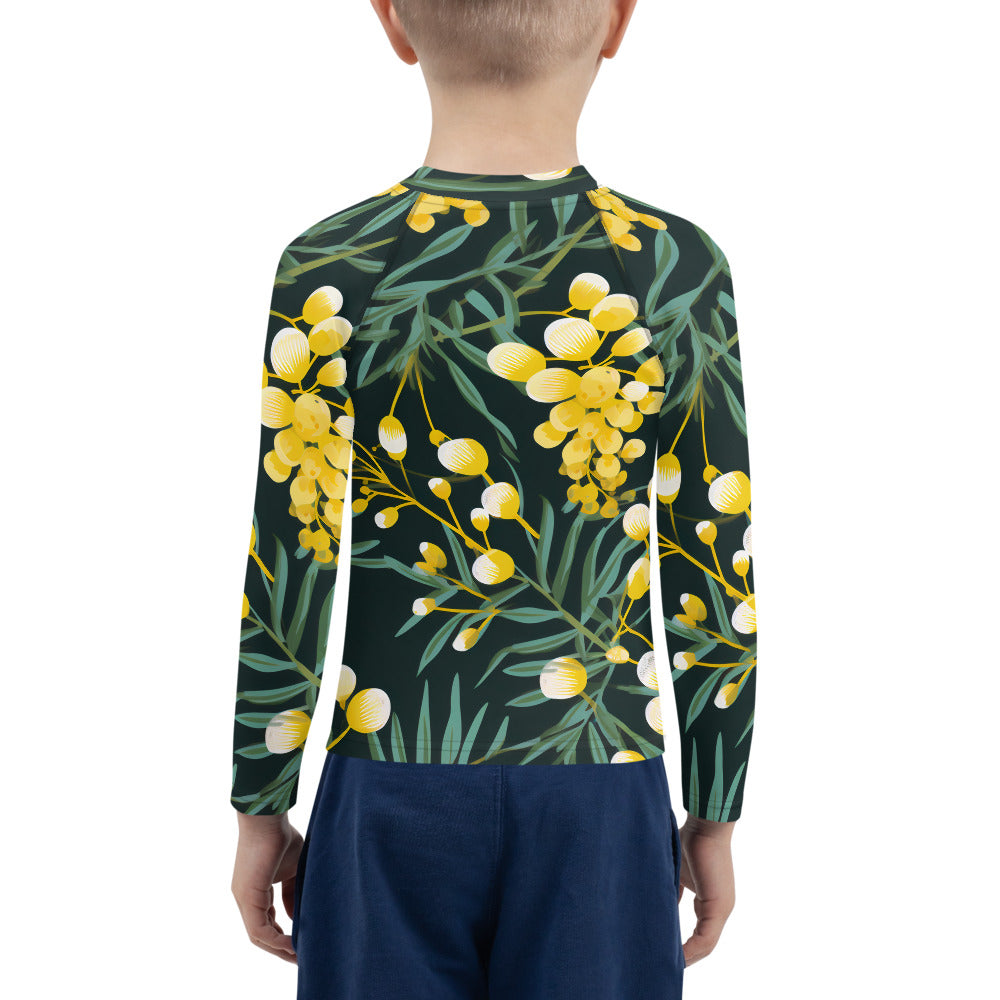 Kids Rash Guard Green Gold