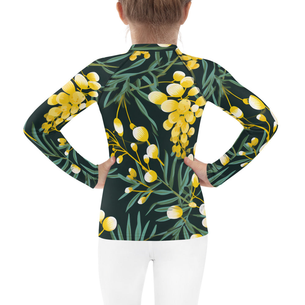 Kids Rash Guard Green Gold