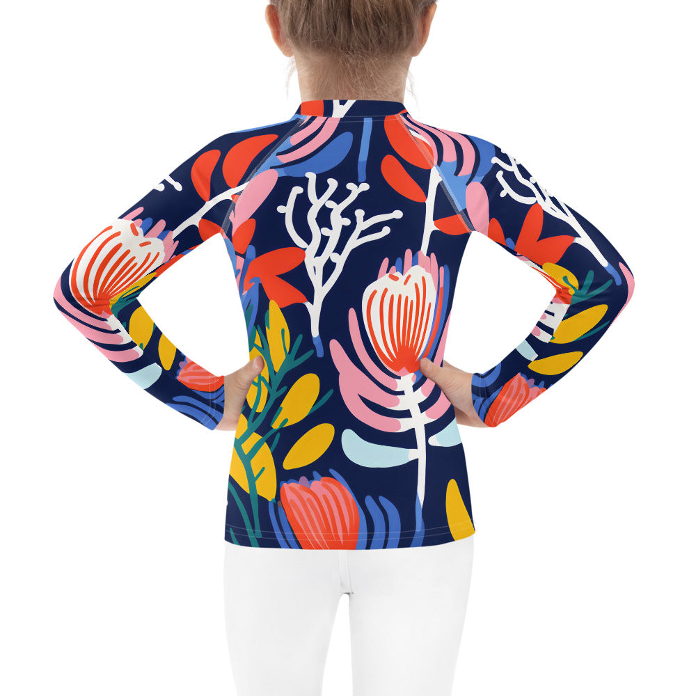 Kids Rash Guard Banksia Blue