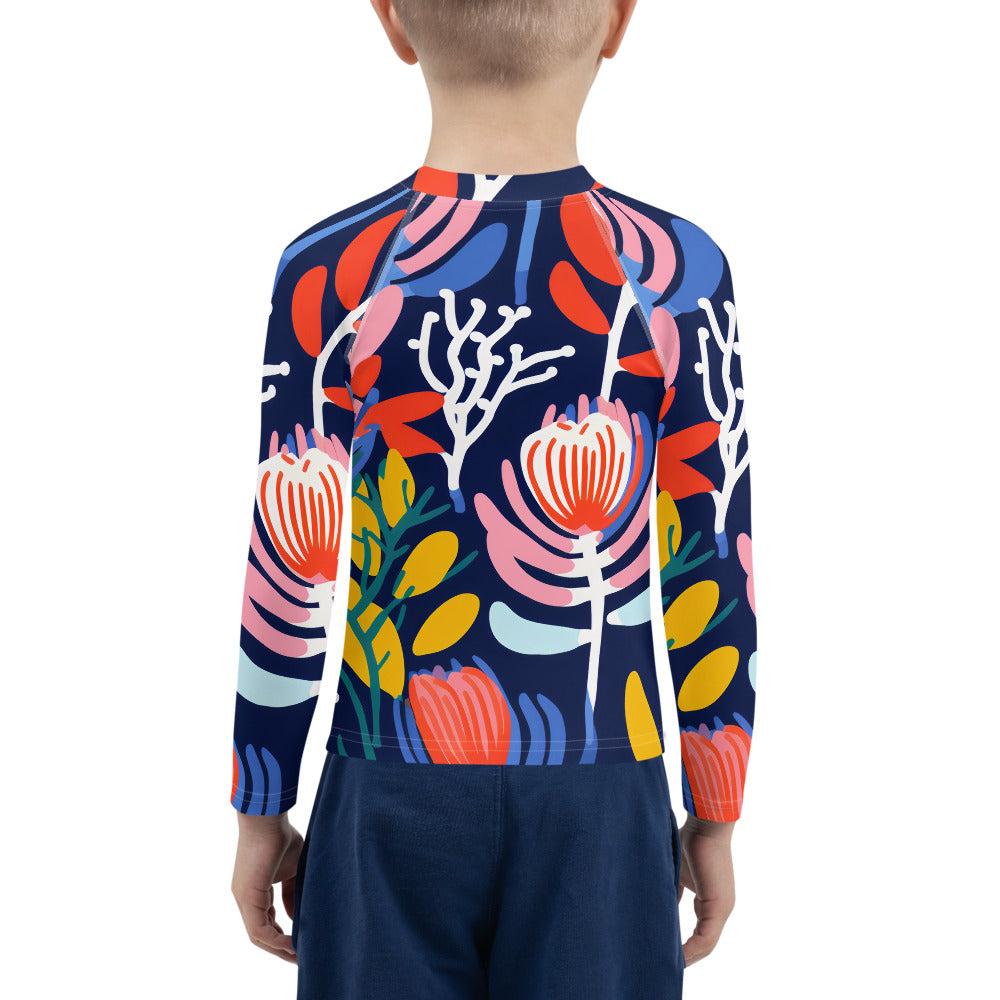 Kids Rash Guard Banksia Blue