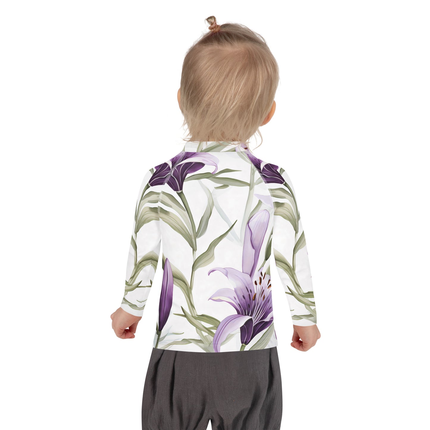 Kids Floral Sun Shirt with UV Protection| Australian Vanilla Lily Rash Guard for Children