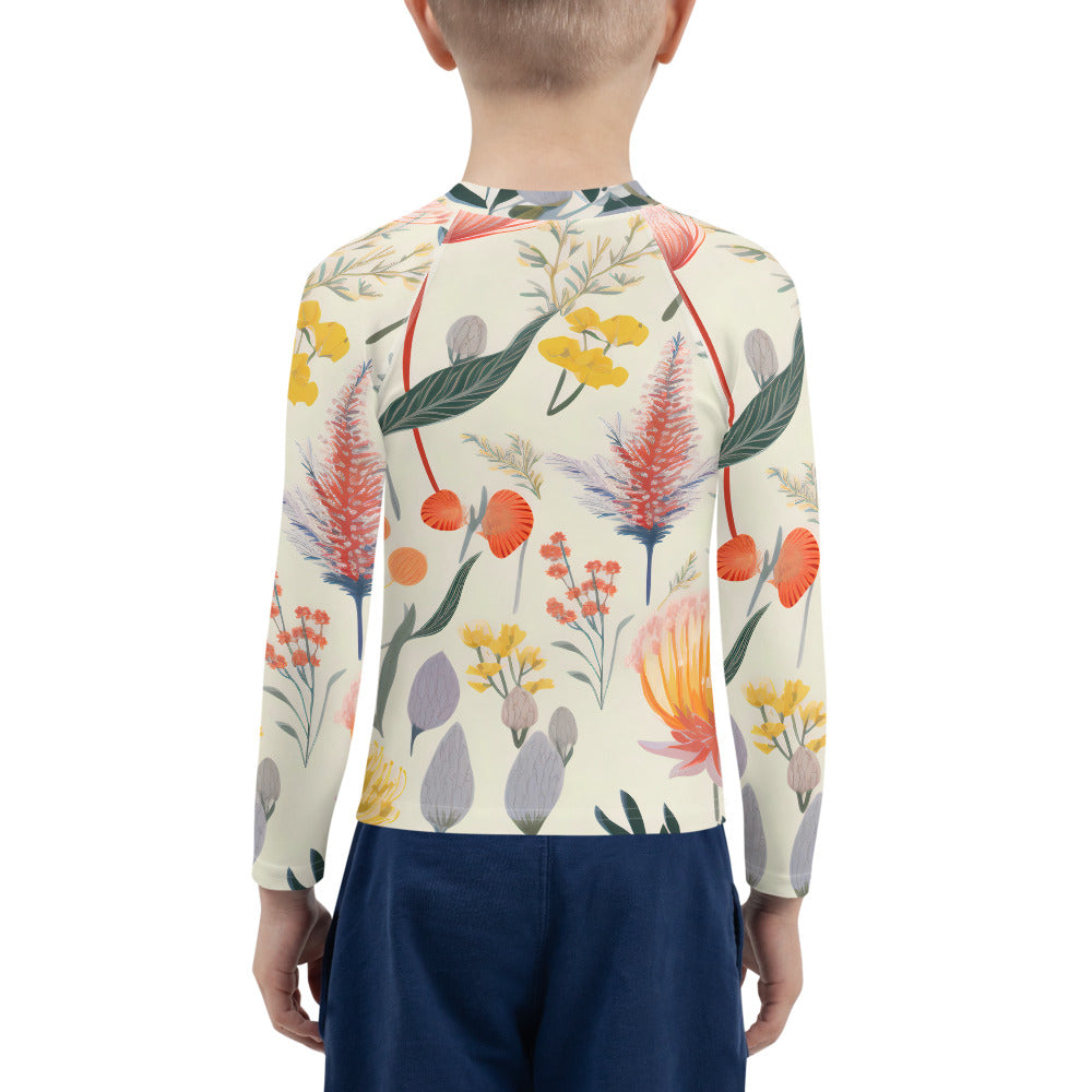 Kids Rash Guard Vintage Botanical | Cute Sun Protection Swimwear