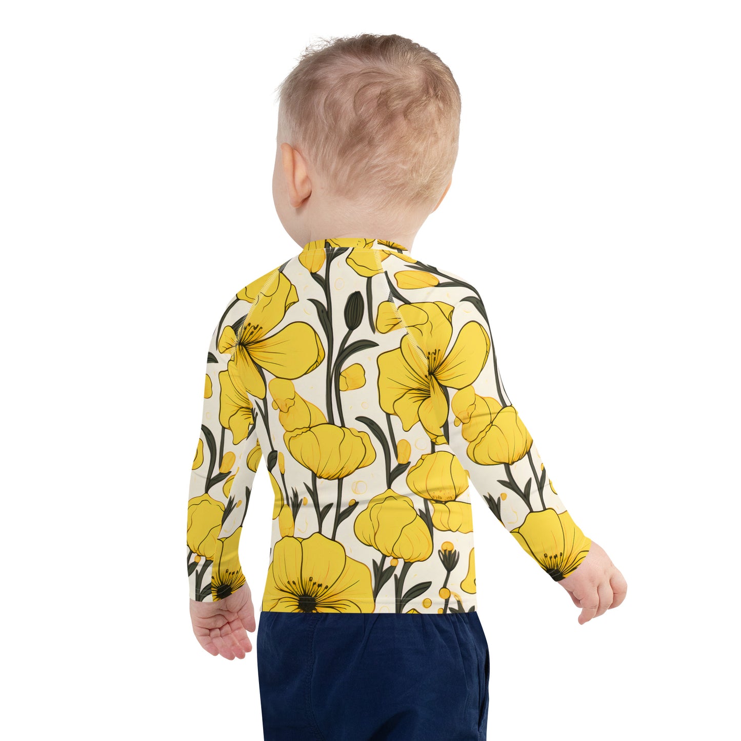 Kids Rash Guard Swimwear Yellow Bells | UV Sun Protection Swim Shirt