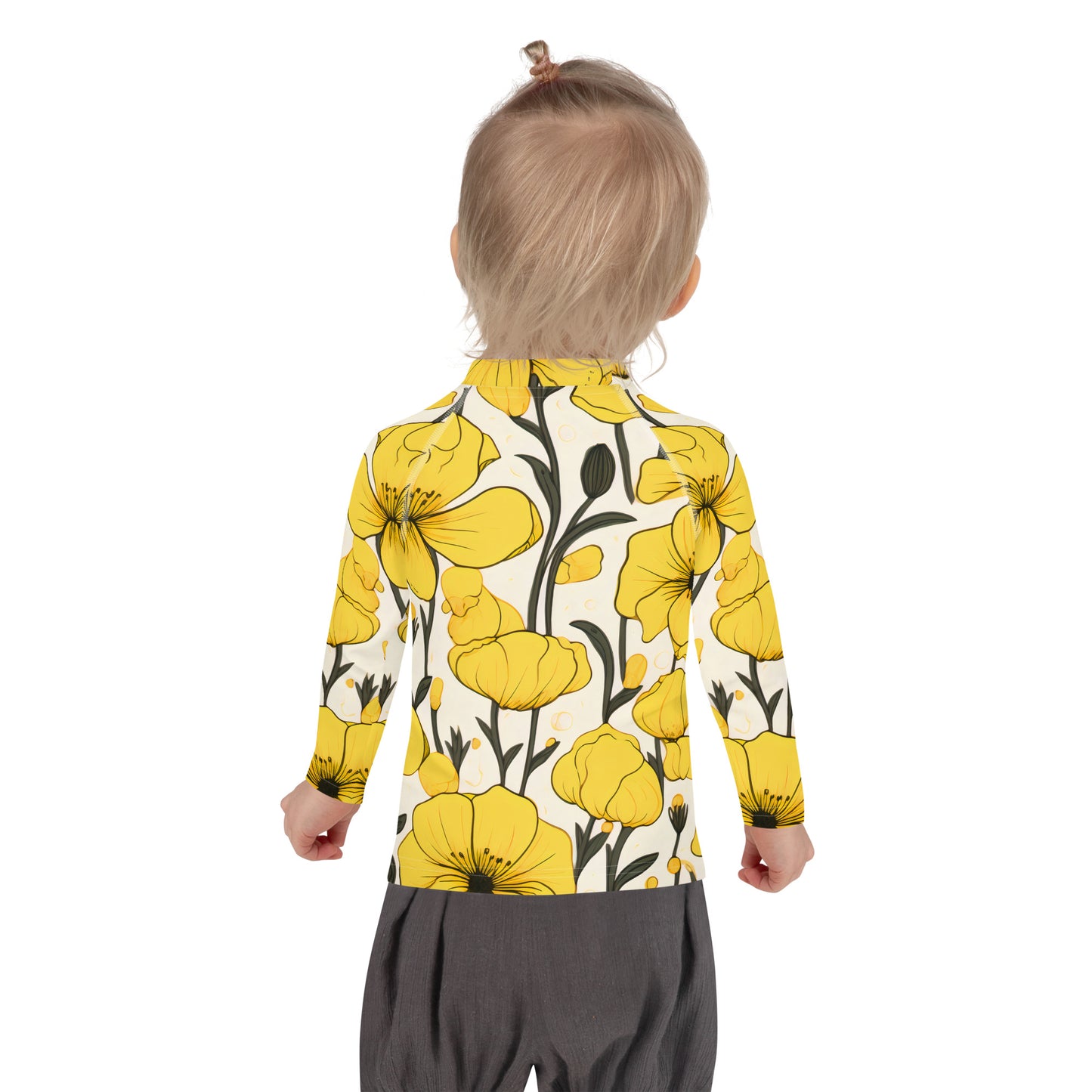 Kids Rash Guard Swimwear Yellow Bells | UV Sun Protection Swim Shirt