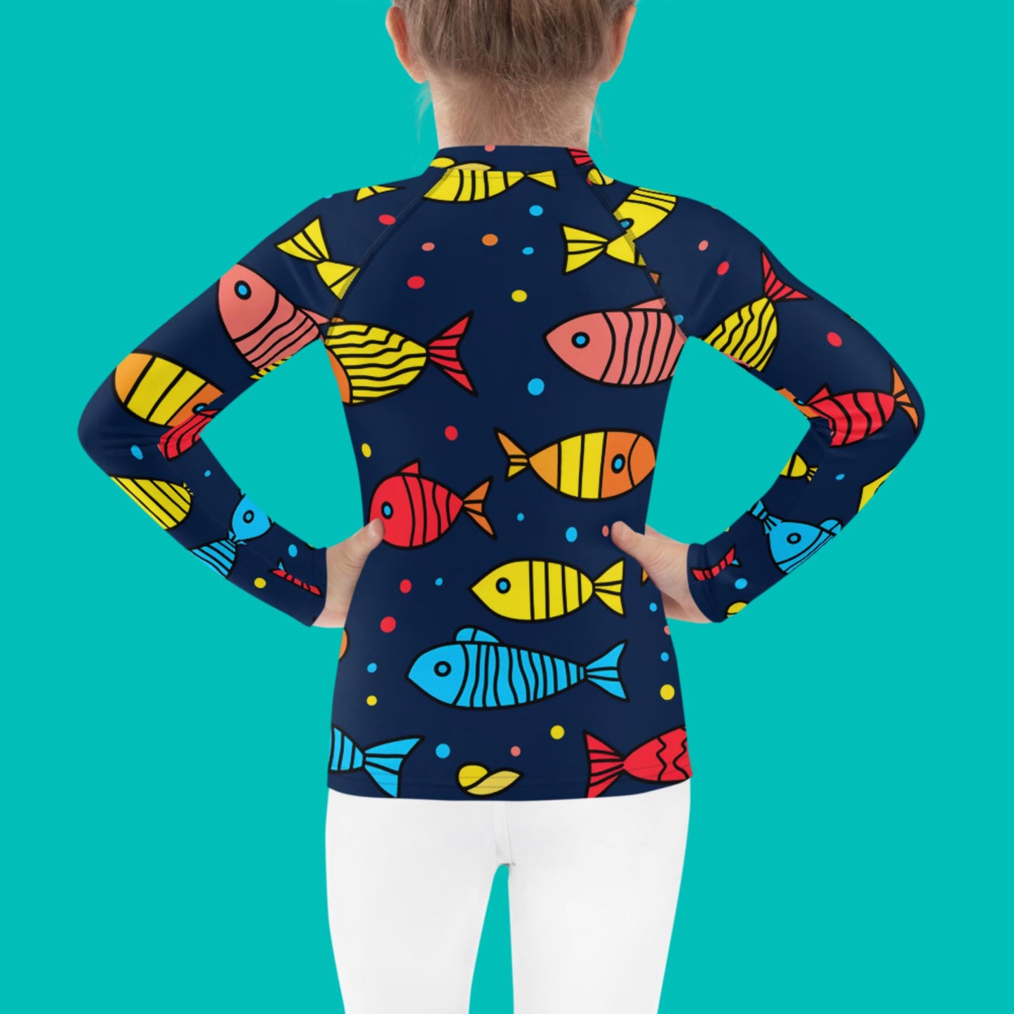 Kids Rash Guard Rainbow Fish | Colorful UV Protective Swim Shirt