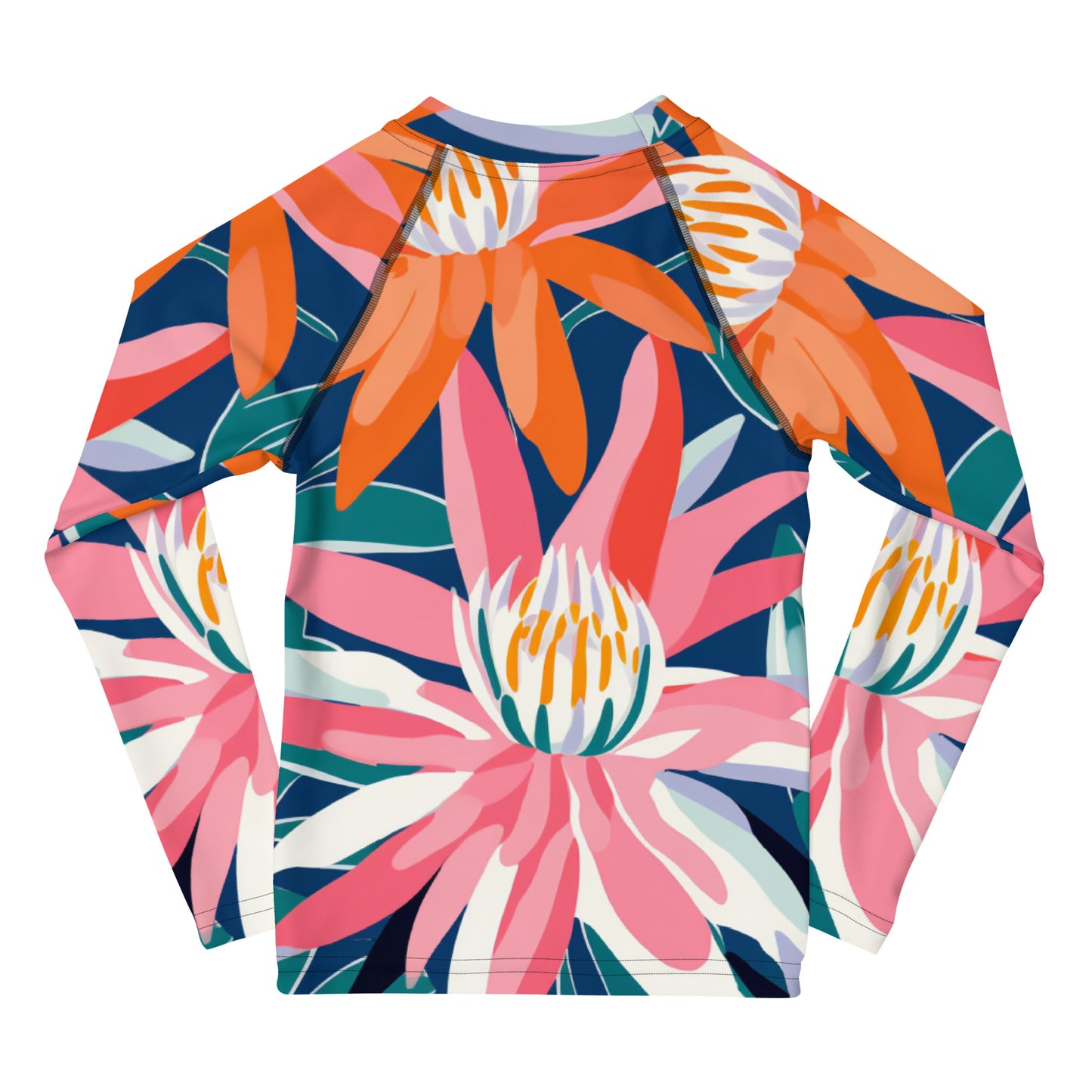 Girls Floral Rash Guard | Girls Flannel Flower Swim Shirt