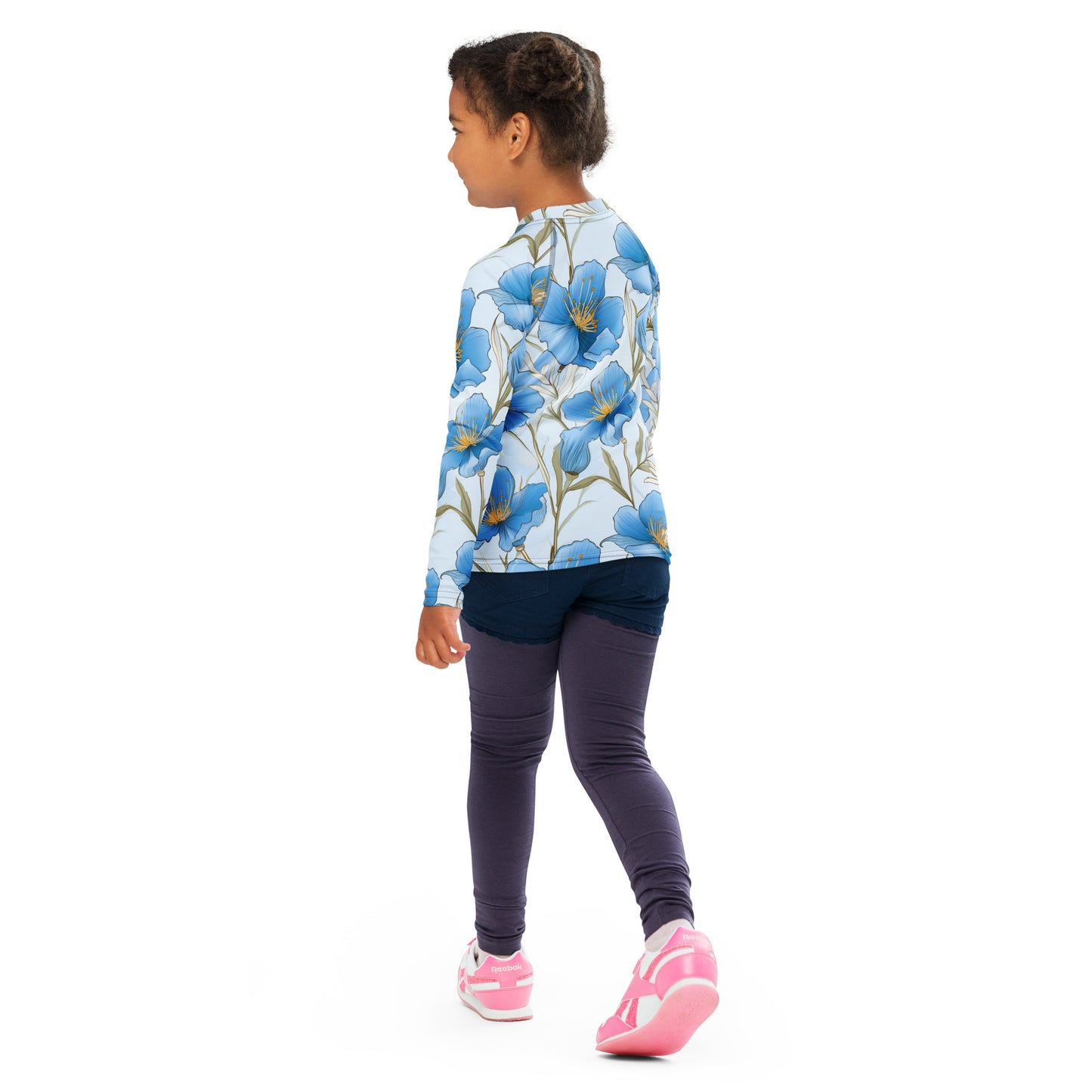 Kids Rash Guard Swimsuit Blue Serenade | Cute UV Swim Shirt for Girls