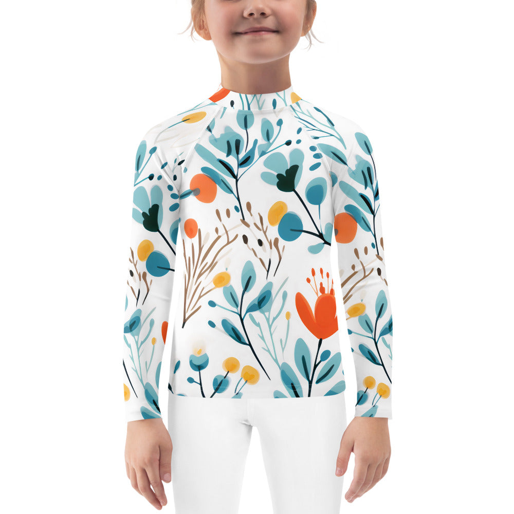 Kids Rash Guard Blue Eucalyptus