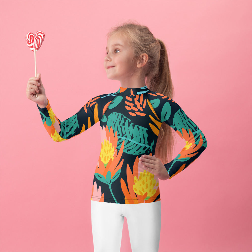 Kids Rash Guard Floral Banksia Dream