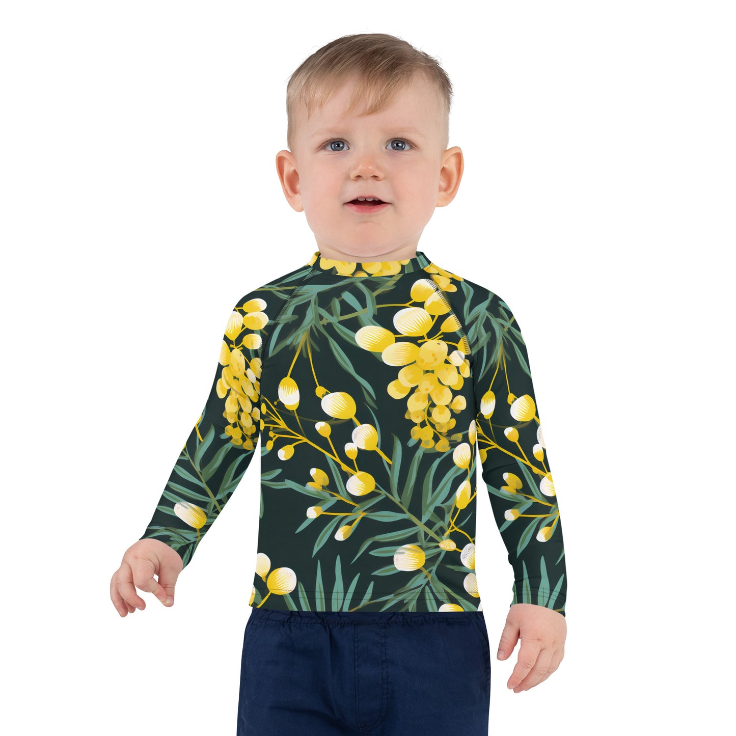 Kids Rash Guard Green Gold