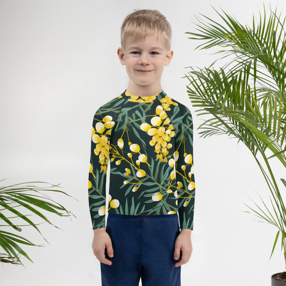 Kids Rash Guard Green Gold